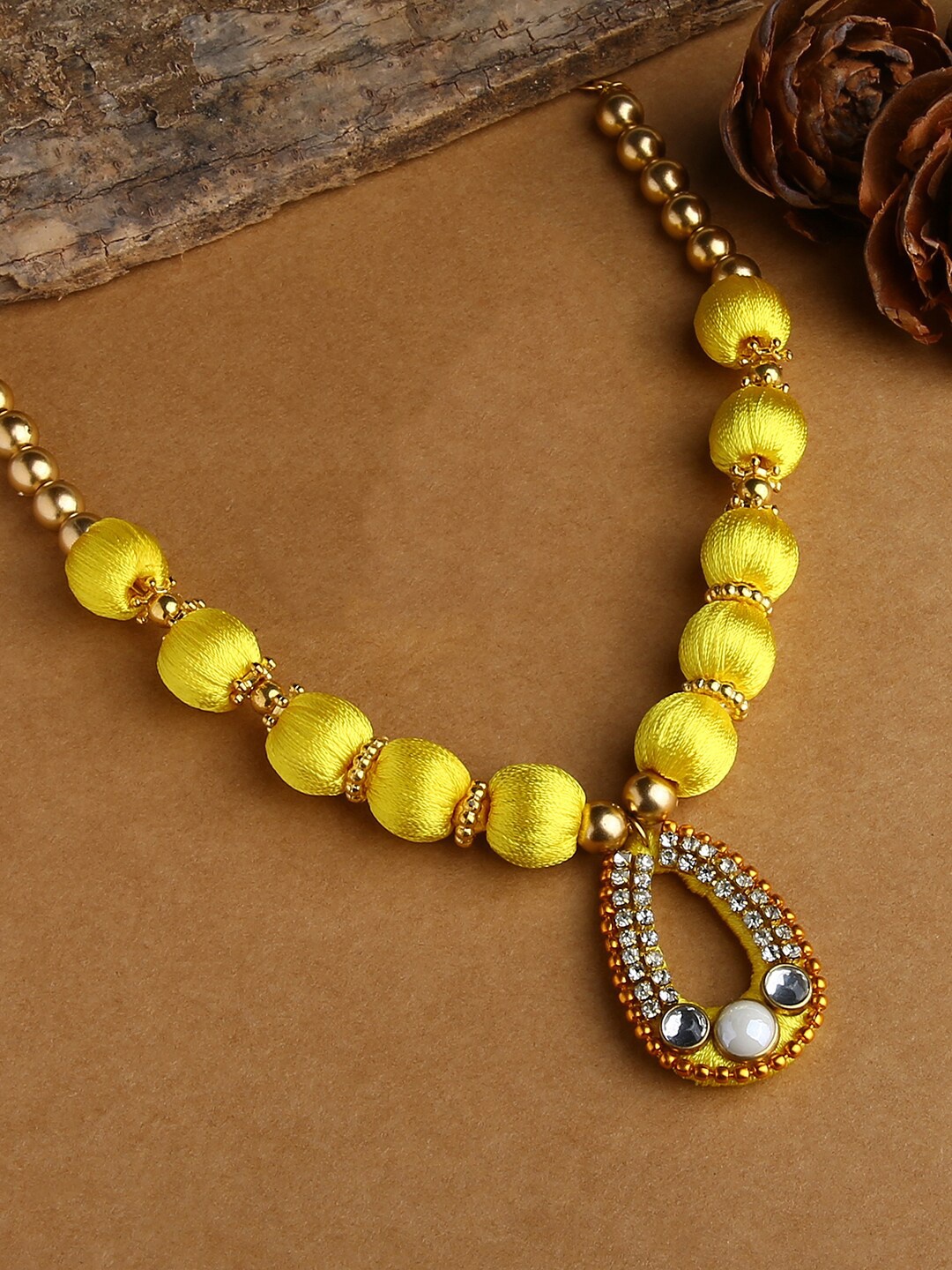 

AKSHARA Gold-Toned & Yellow Gold-Plated Handcrafted Necklace