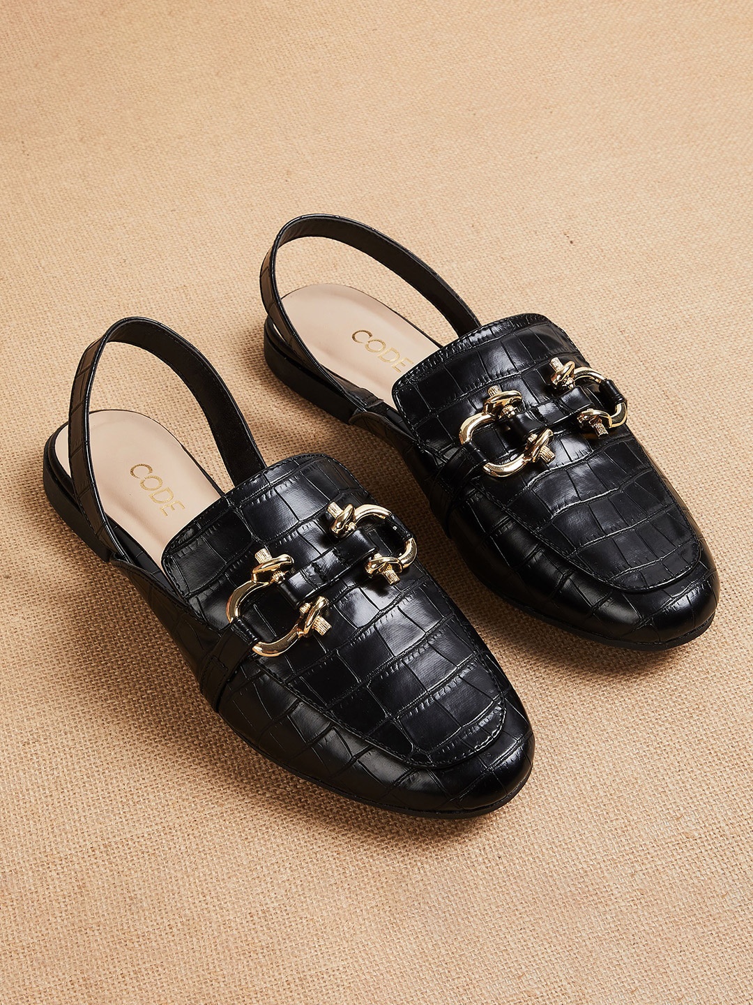 

CODE by Lifestyle Women Black Textured Mules