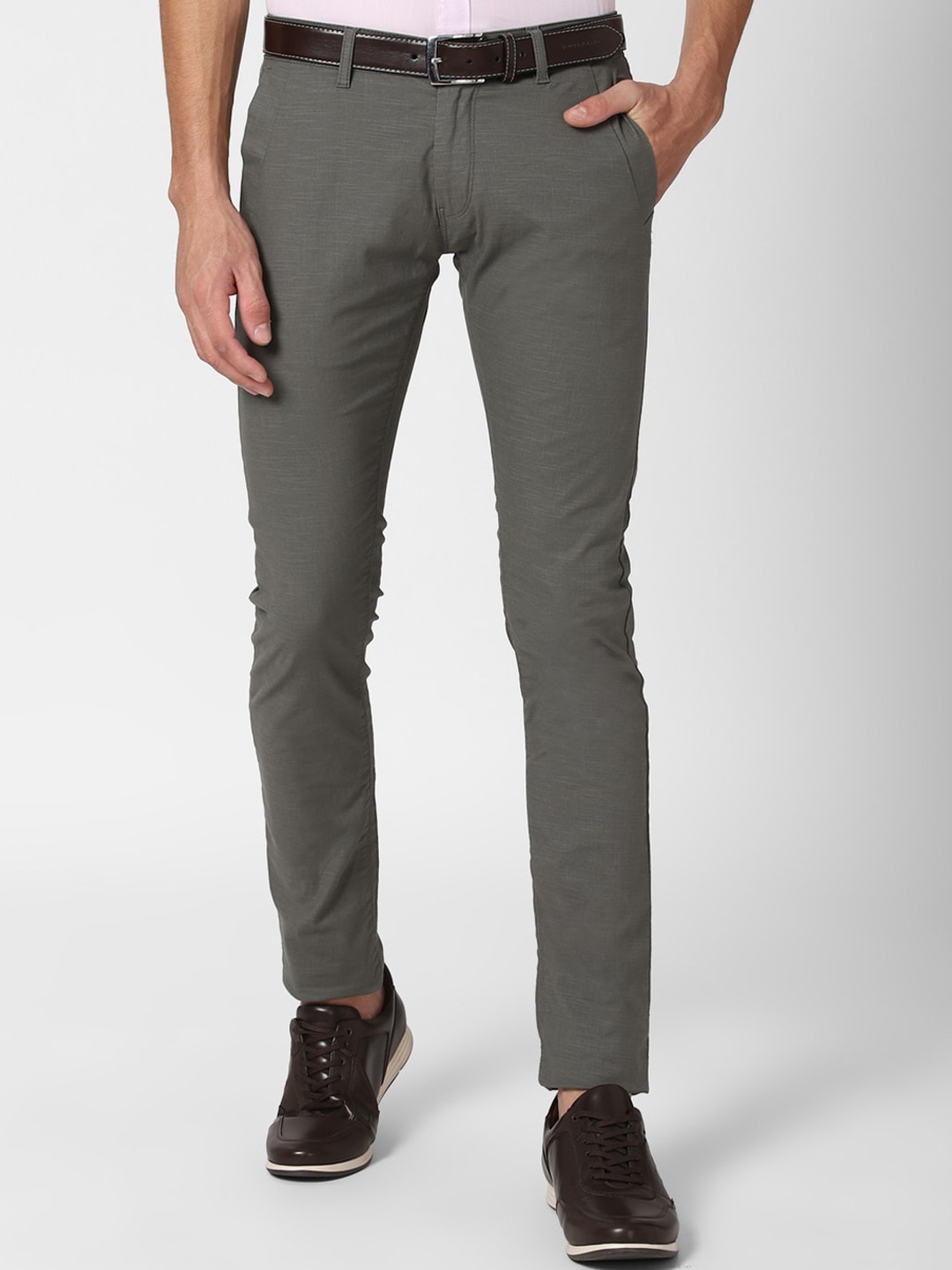 

Peter England Casuals Men Grey Skinny Fit Trousers