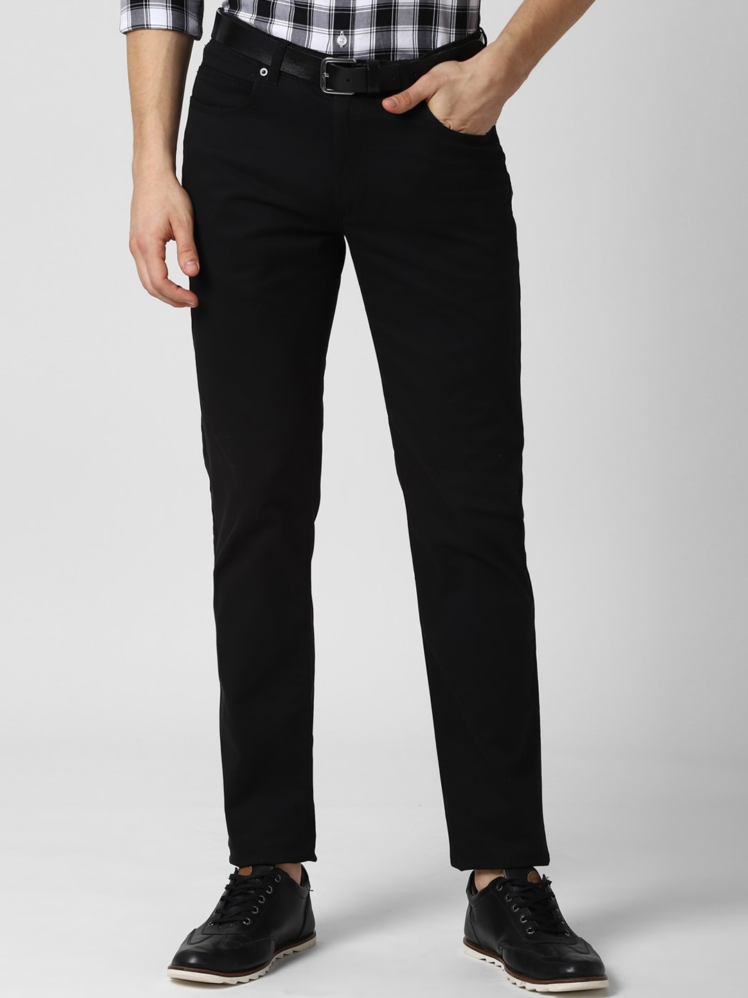 

Peter England Casuals Men Black Slim Fit Trousers