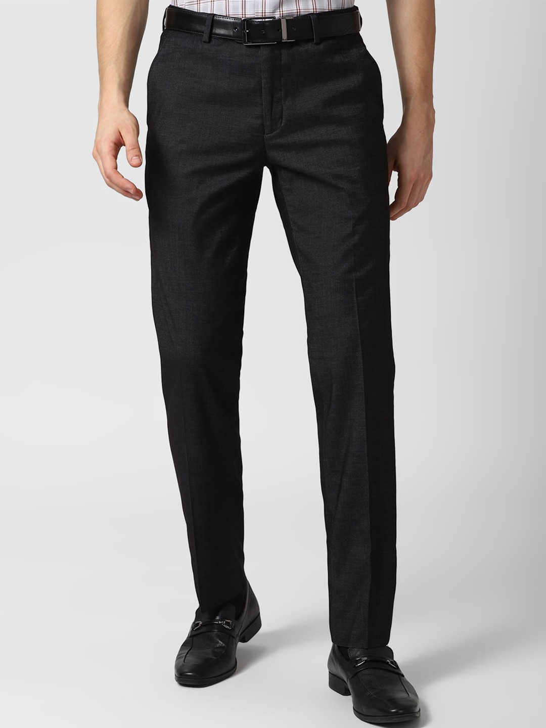 

Peter England Elite Men Black Slim Fit Trousers