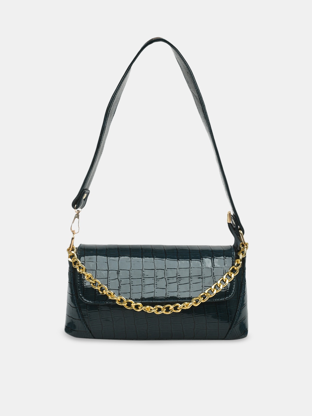 

Kastner Teal Green Textured Structured Sling Bag