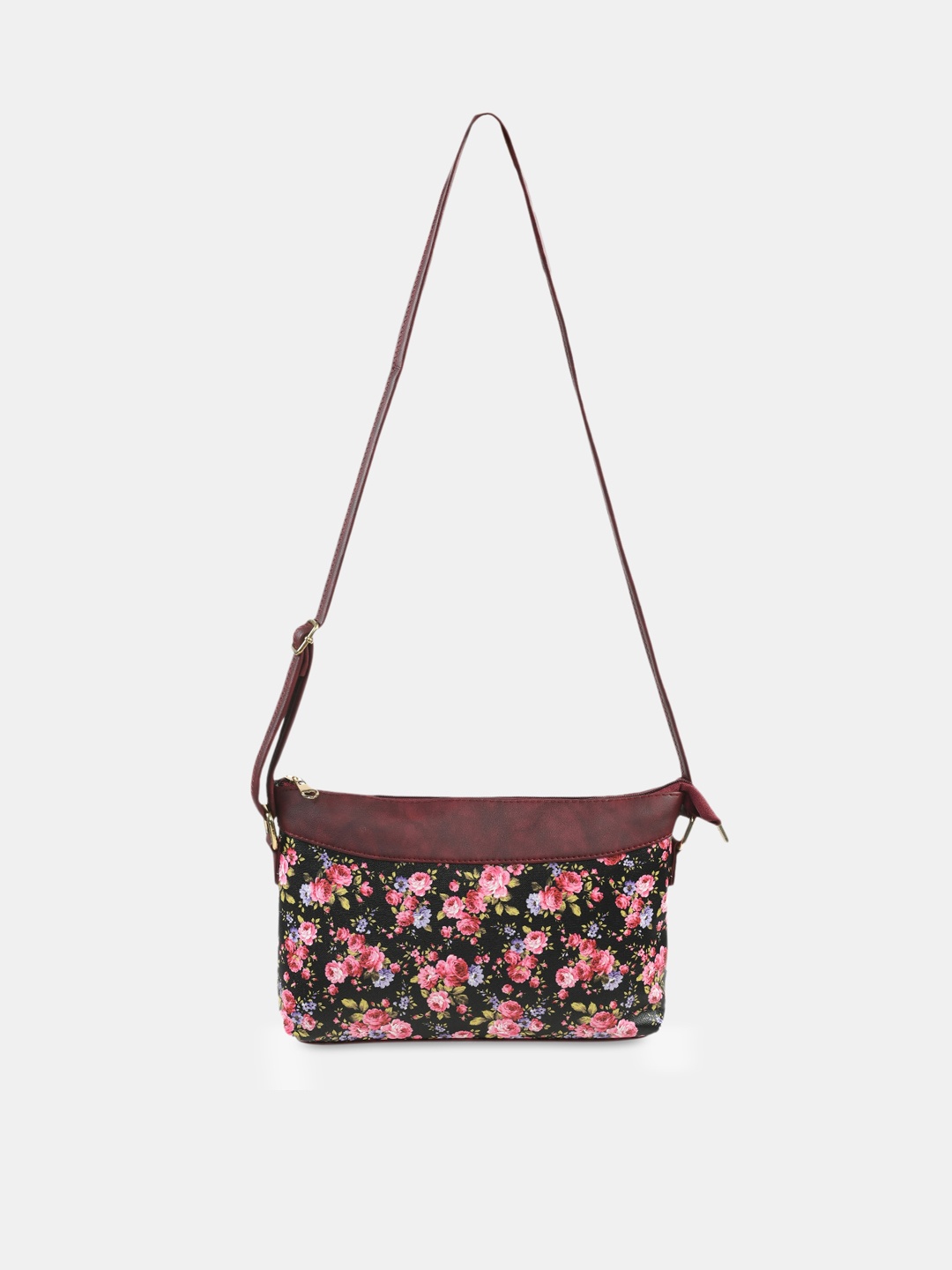 

Kastner Maroon Floral Printed Swagger Sling Bag