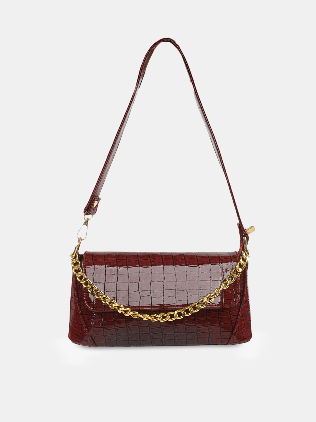 

Kastner Maroon Textured Structured Shoulder Bag