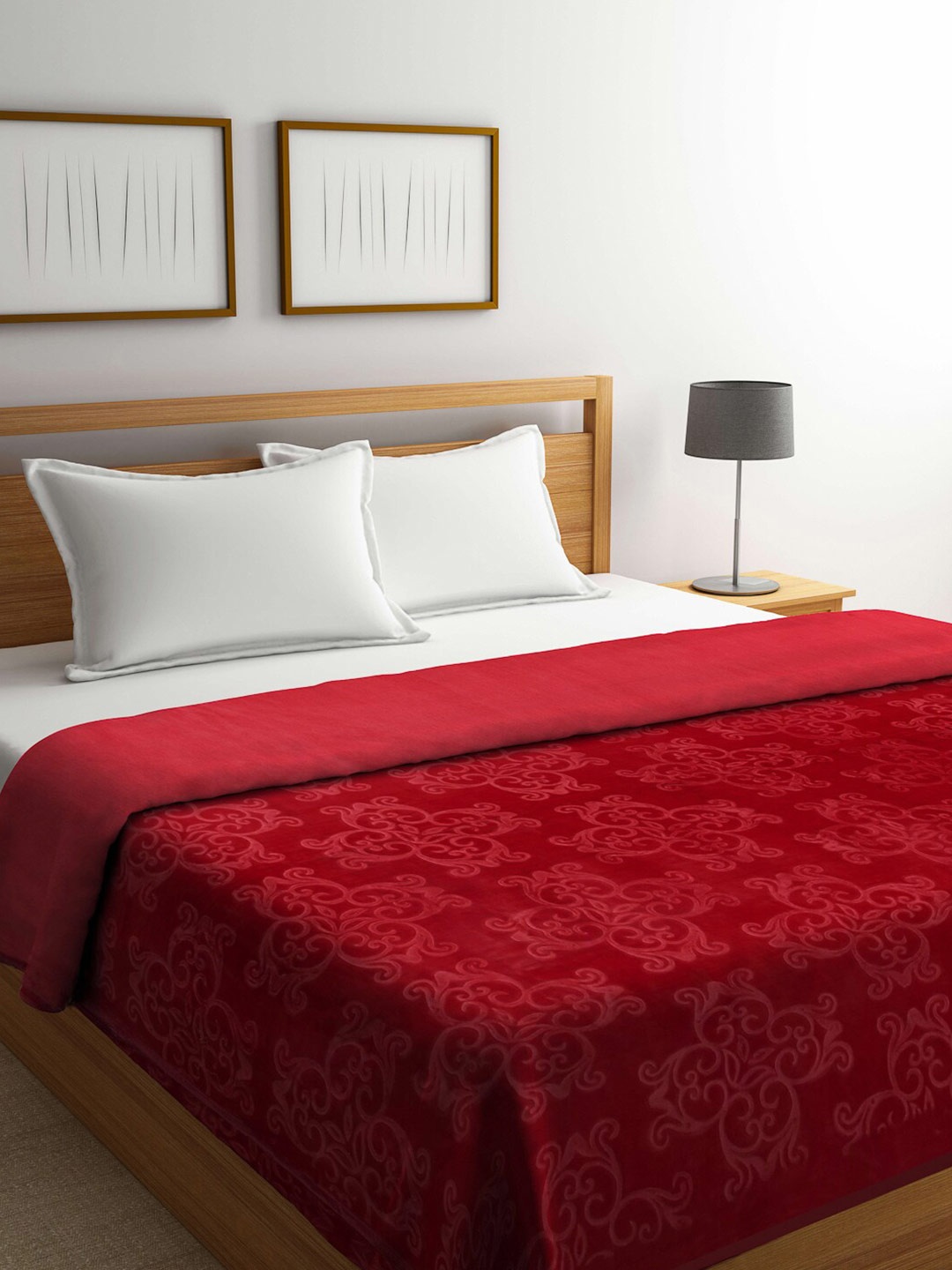

KLOTTHE Red Mild Winter 550 GSM Double Bed Blanket