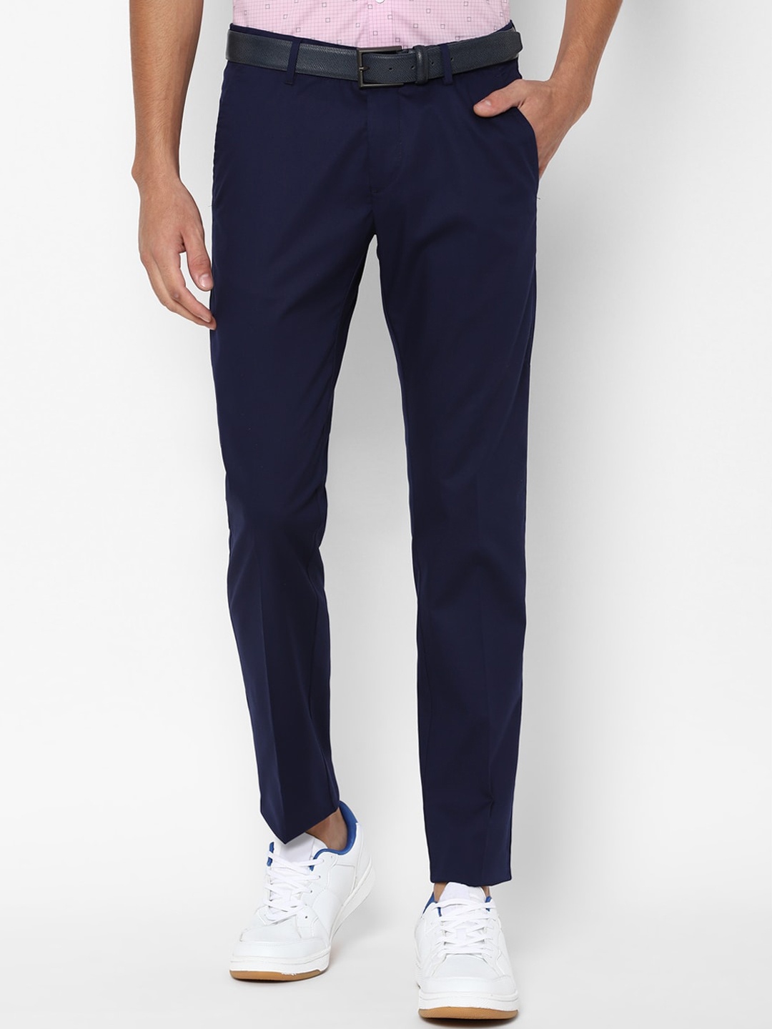 

Allen Solly Men Navy Blue Slim Fit Trousers