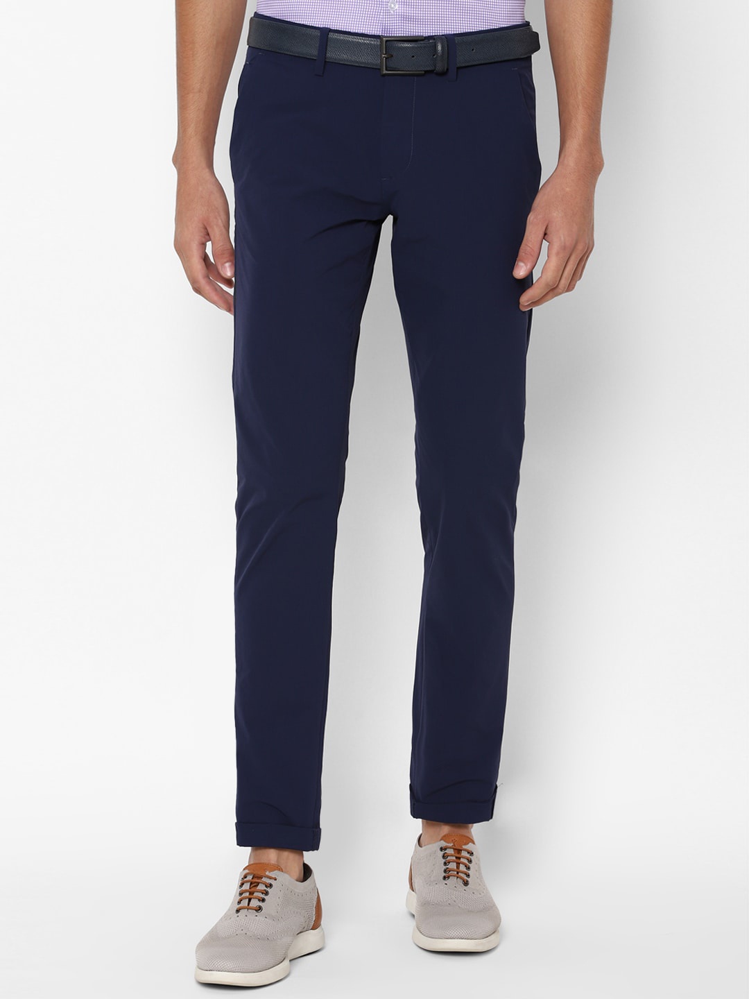 

Allen Solly Men Navy Blue Slim Fit Trousers