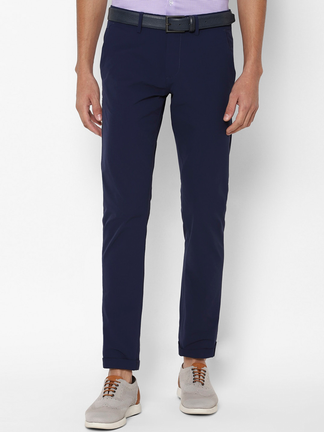 

Allen Solly Men Navy Blue Slim Fit Trousers