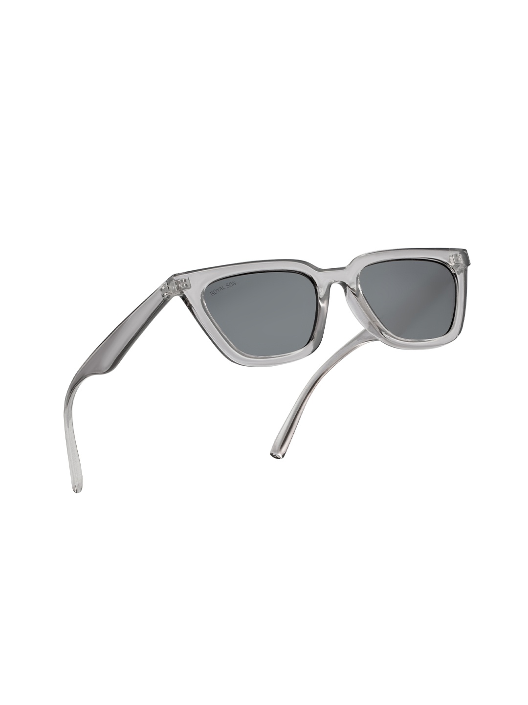 

ROYAL SON Unisex Black & Gunmetal-Toned Polarised UV Protected Square Sunglasses CHI00126