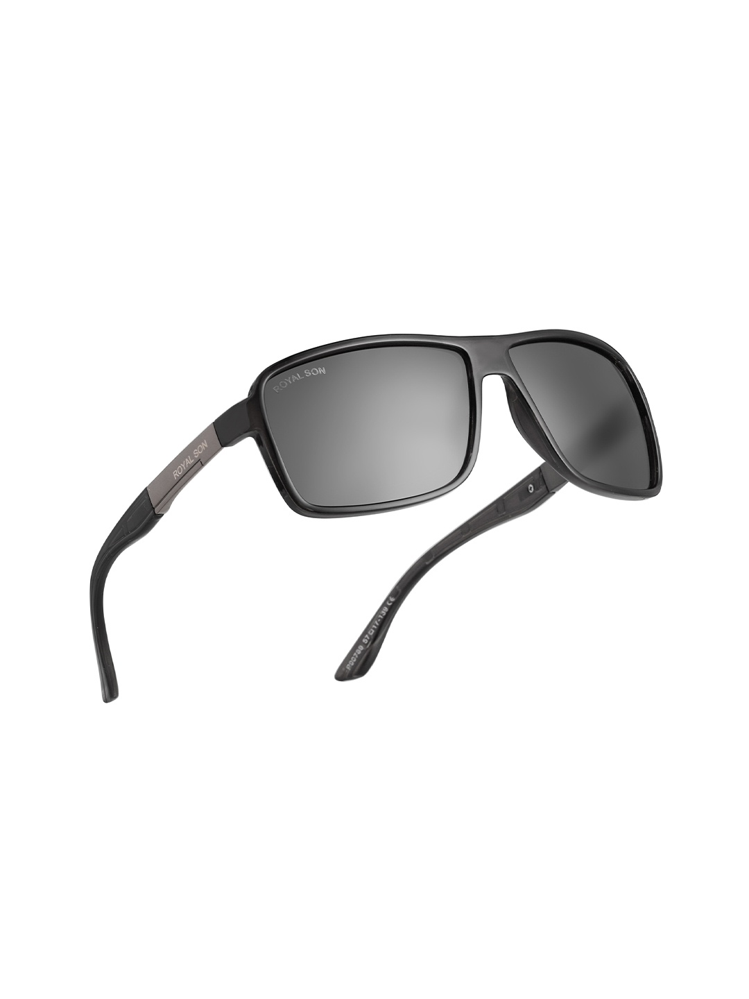 

ROYAL SON Men Black Lens & Black Browline Sunglasses CHI00123-C1-Black