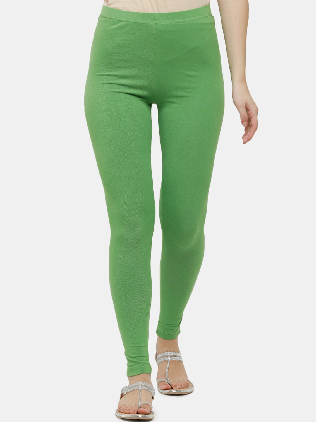 

De Moza Women Green Solid Ankle Length Leggings
