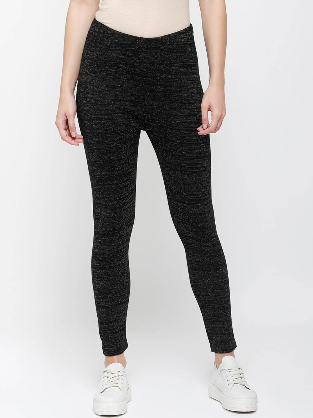 

De Moza Women Black Solid Acrylic Ankle Length Leggings
