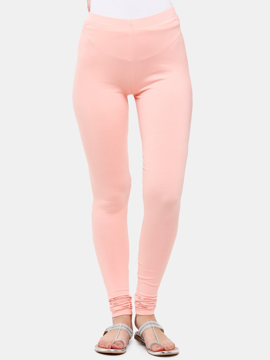 

De Moza Women Pink Solid Churidar-Length Leggings