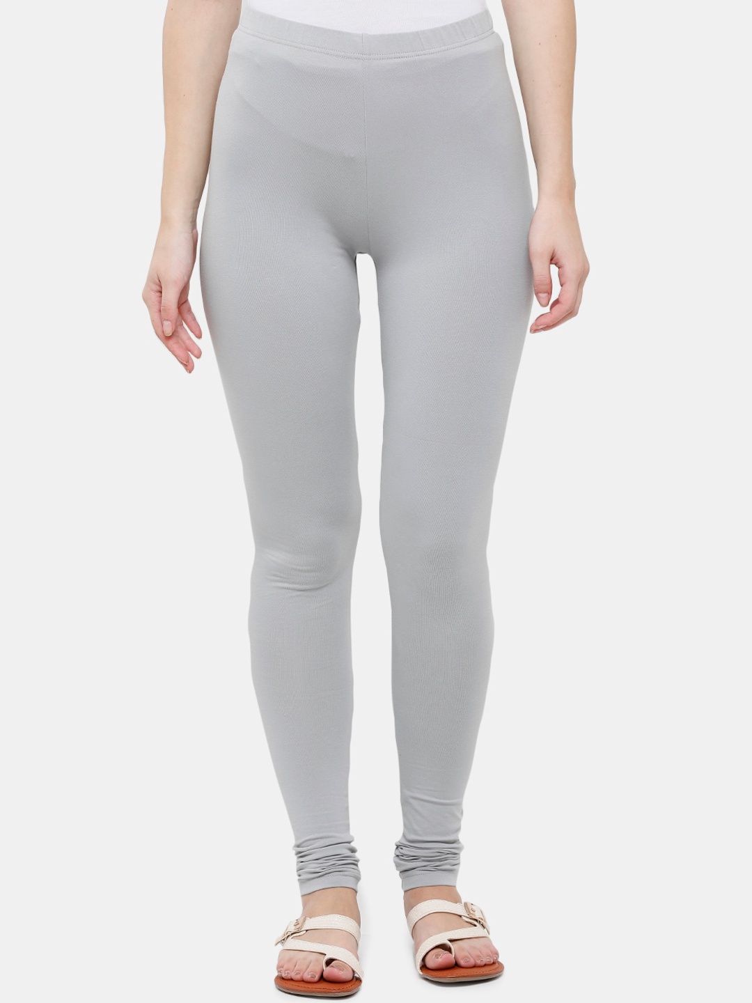 

De Moza Women Grey Solid Churidar Length Leggings