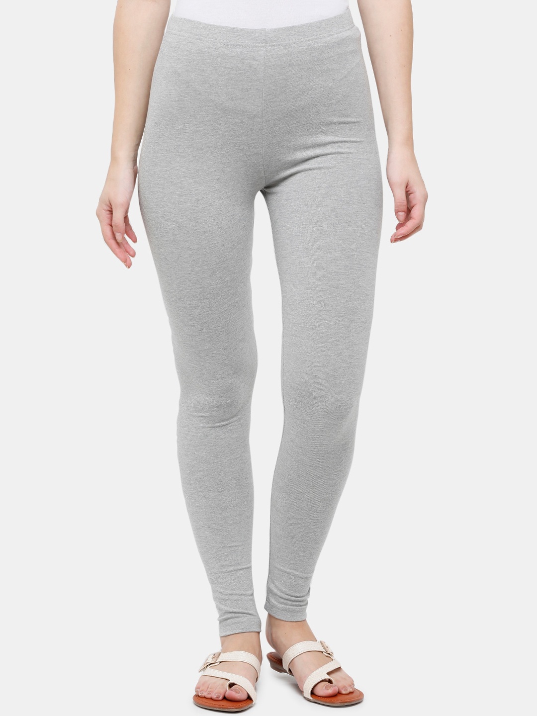 

De Moza Women Grey Solid Ankle Length Leggings