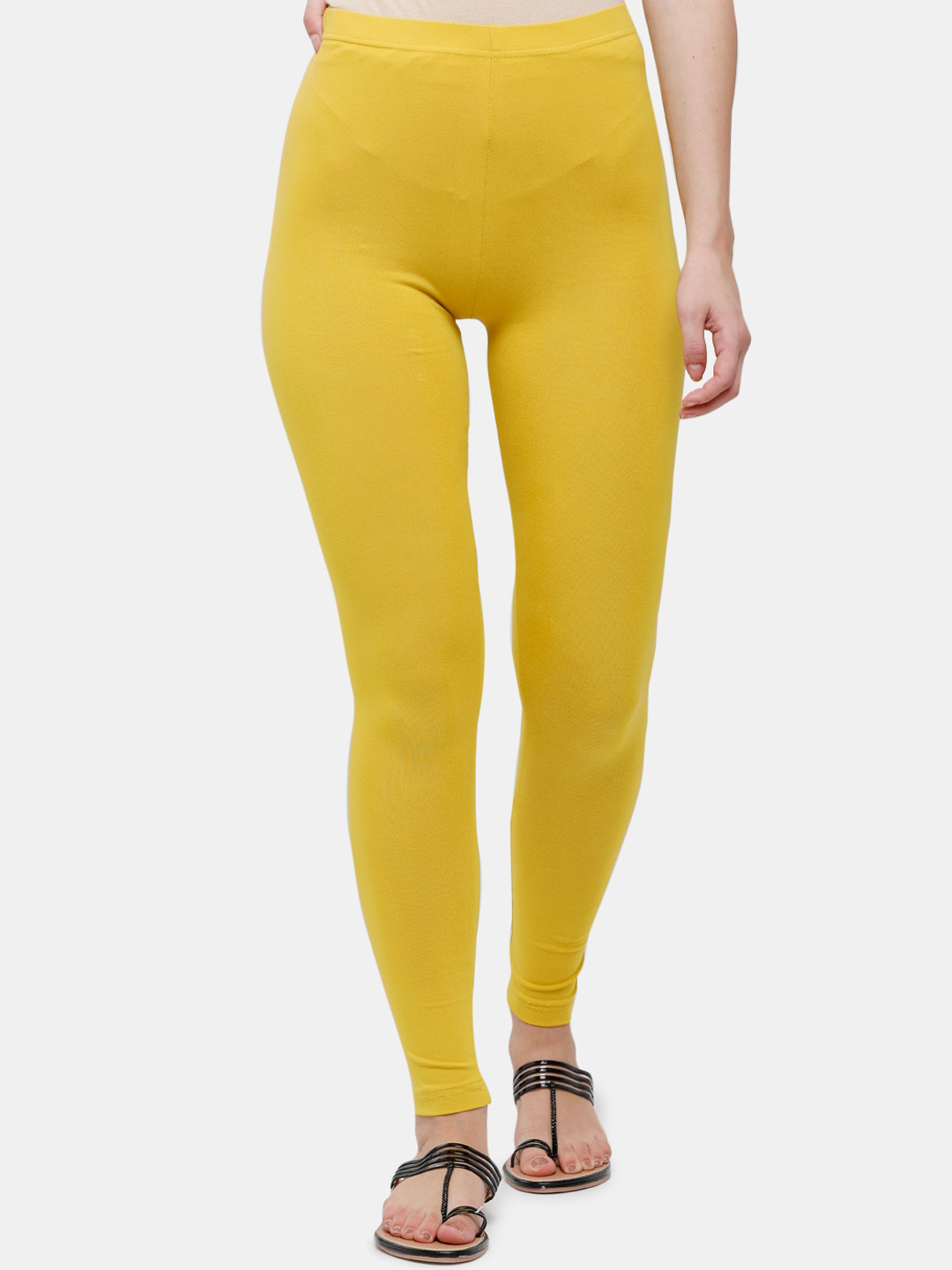 

De Moza Women Yellow Solid Ankle Length Leggings