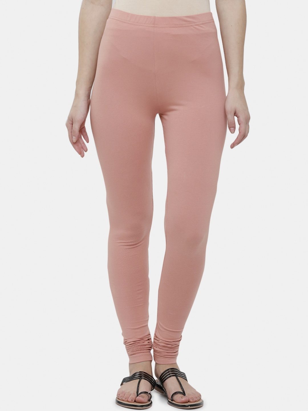 

De Moza Women Pink Solid Churidar Length Leggings