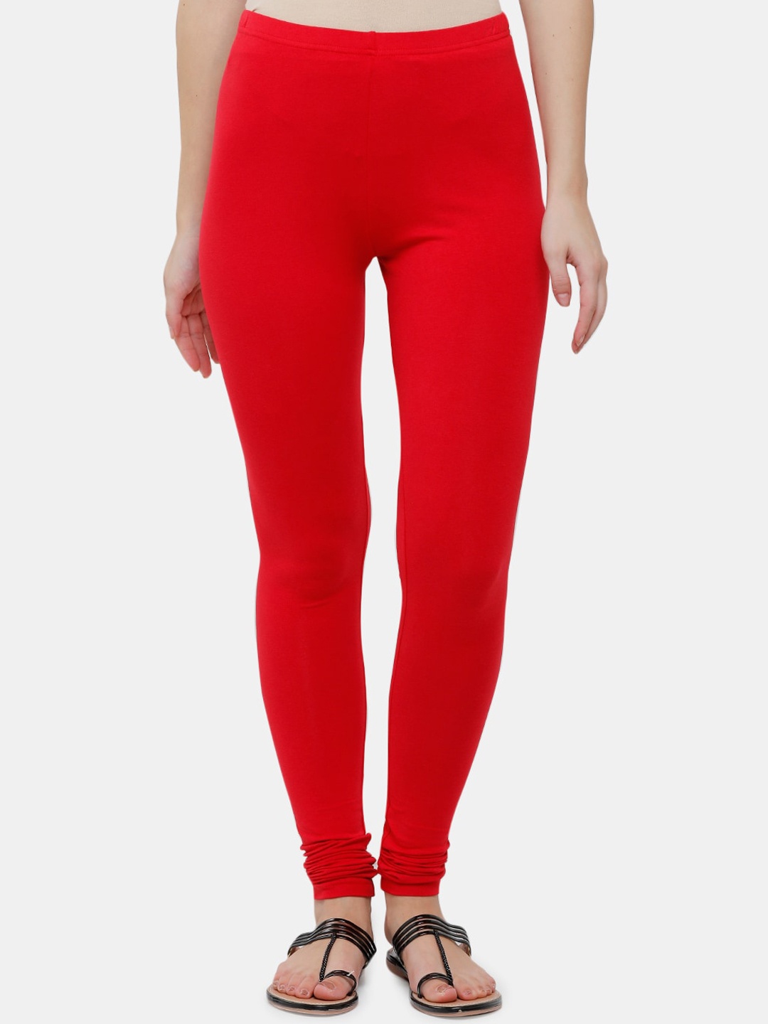 

De Moza Woman Red Churidar Length Leggings