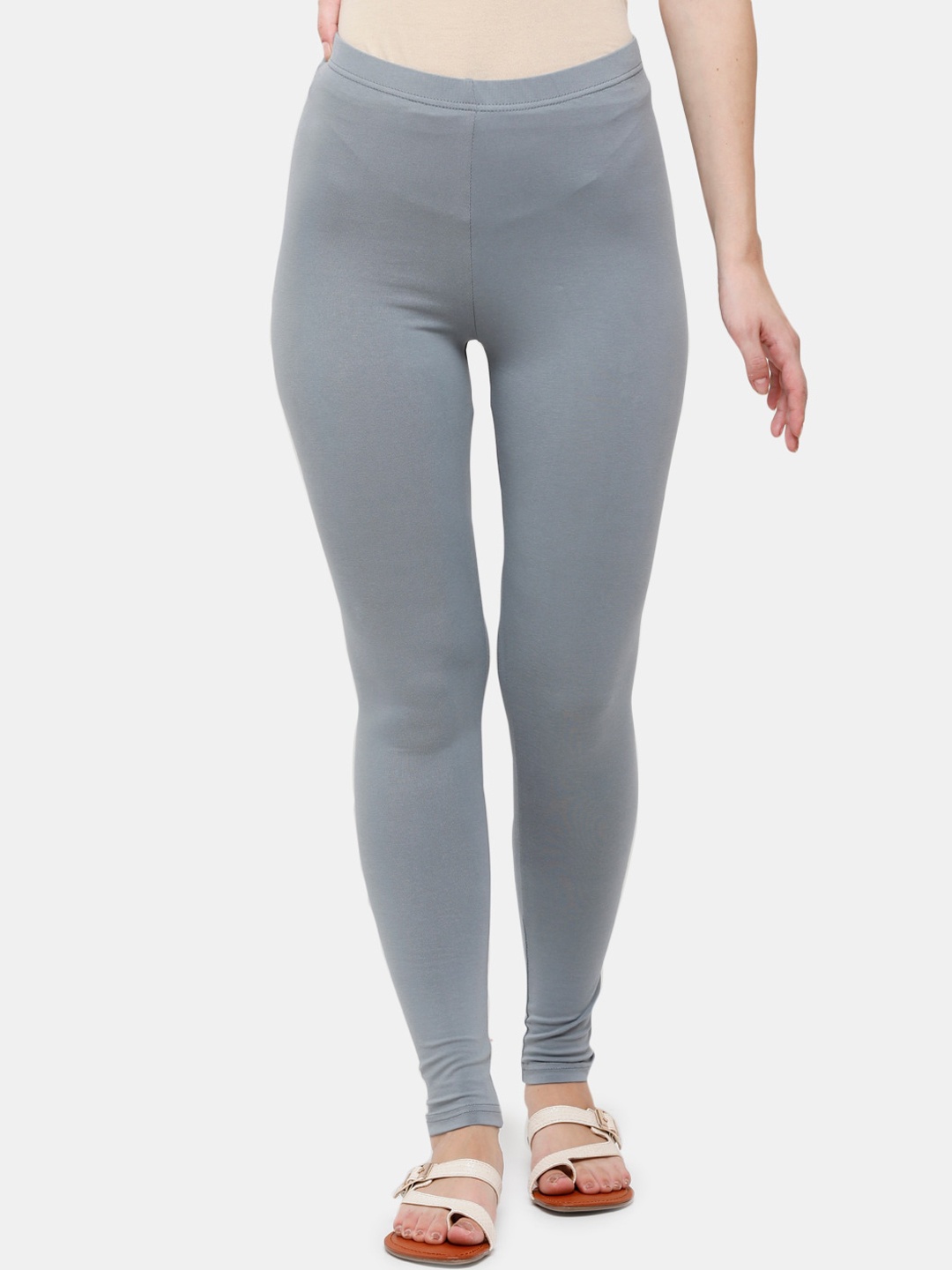 

De Moza Women Grey Solid Ankle Length Leggings