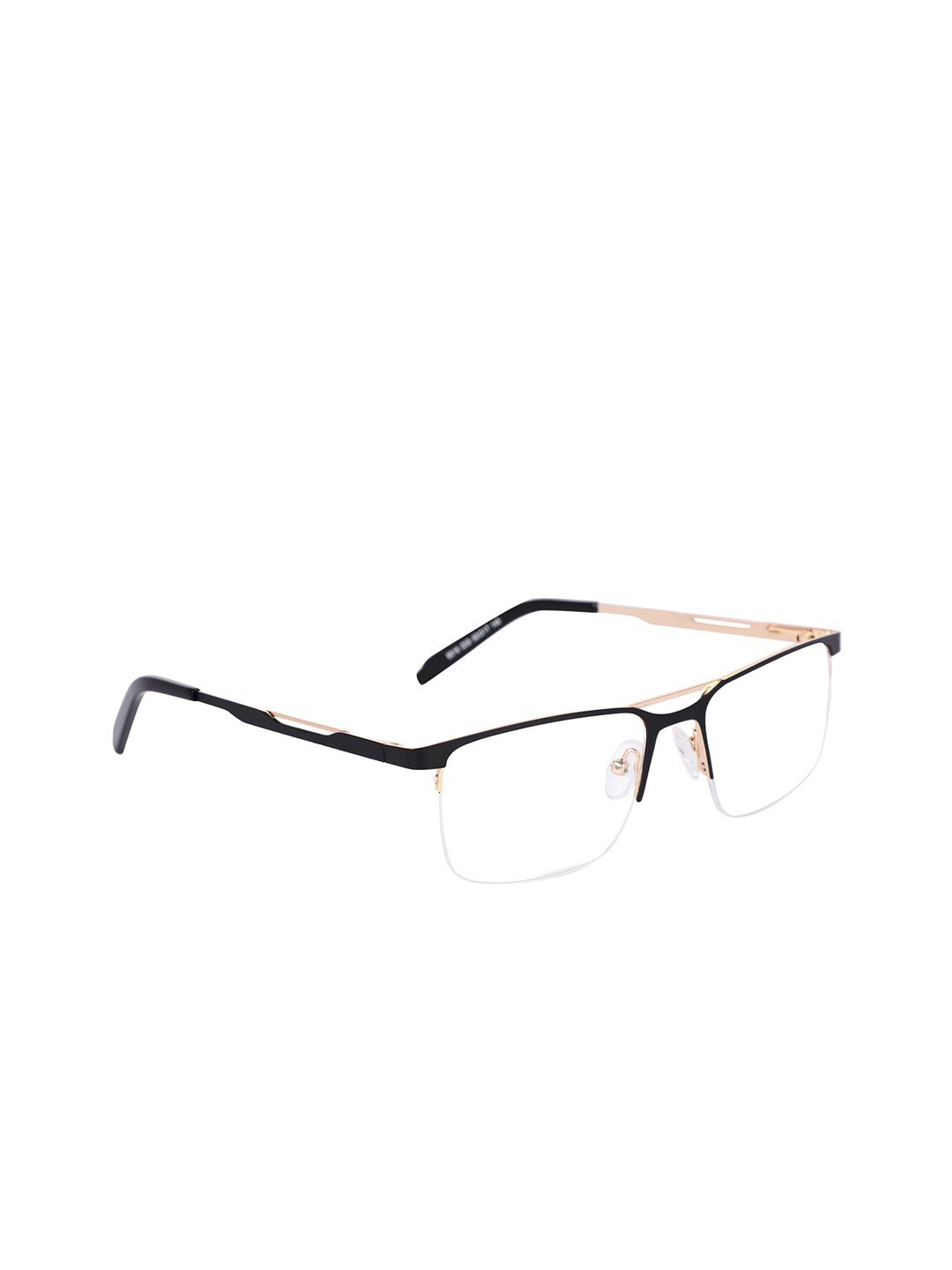 

MARC LOUIS Men Black & Gold-Toned Half Rim Rectangle Frames ML8016