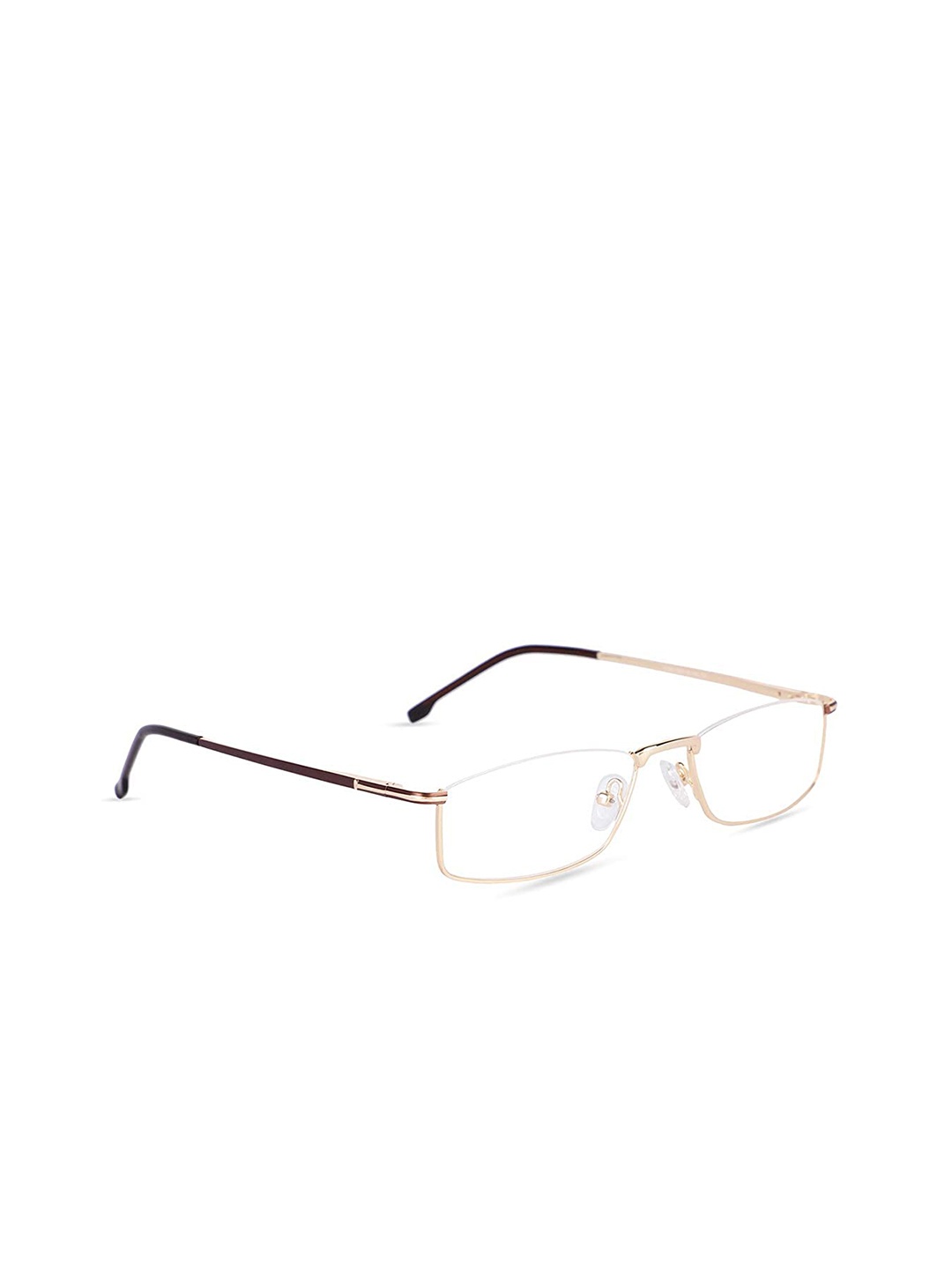 

MARC LOUIS Unisex Gold-Toned & Copper-Toned Half Rim Rectangle Frames - MLV183-C2 FR-GOLD