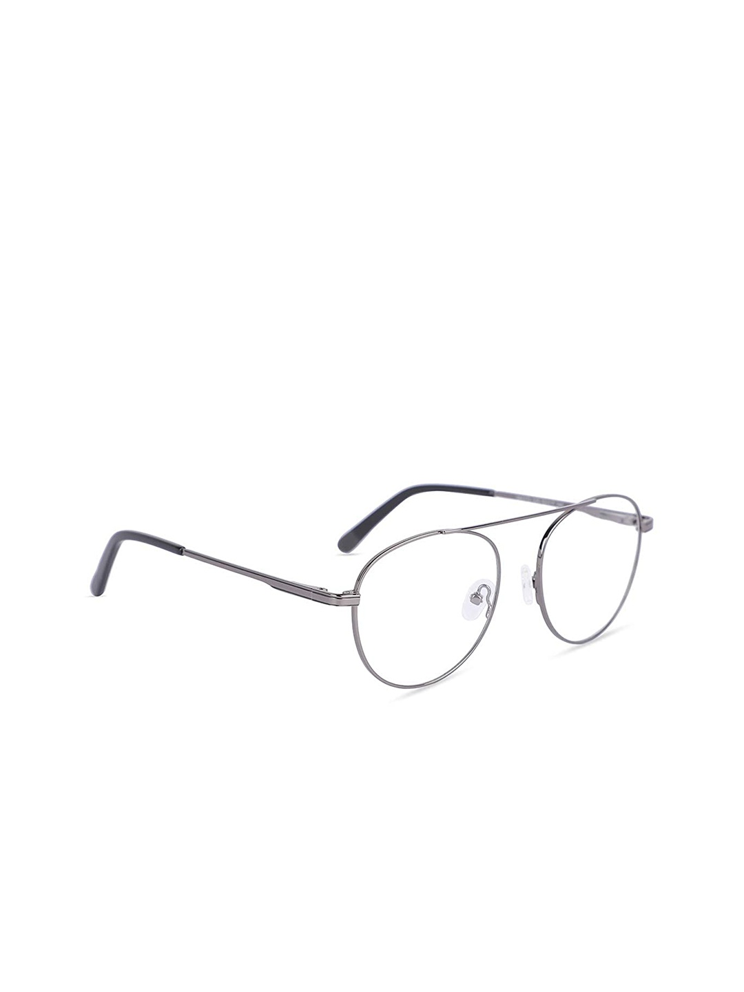 

MARC LOUIS Unisex Grey & Gunmetal-Toned Full Rim Oval Frames MLGA3172-C5