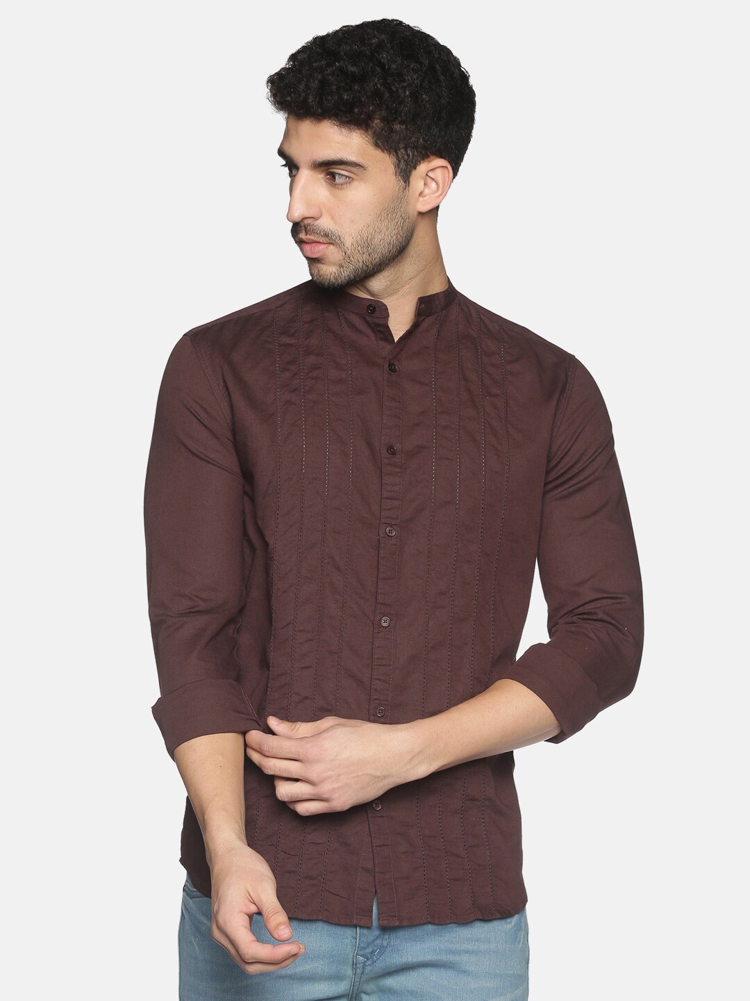 

SHOWOFF Men Brown Slim Fit Casual Shirt