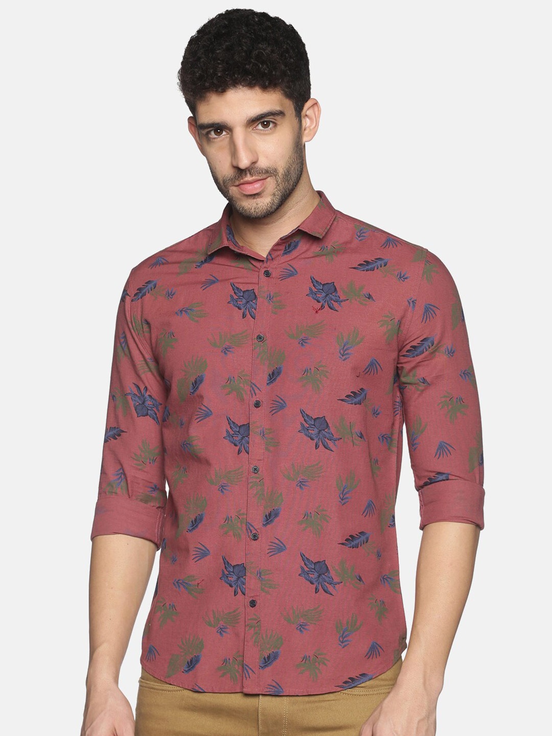 

SHOWOFF Men Maroon Slim Fit Floral Printed Casual Shirt