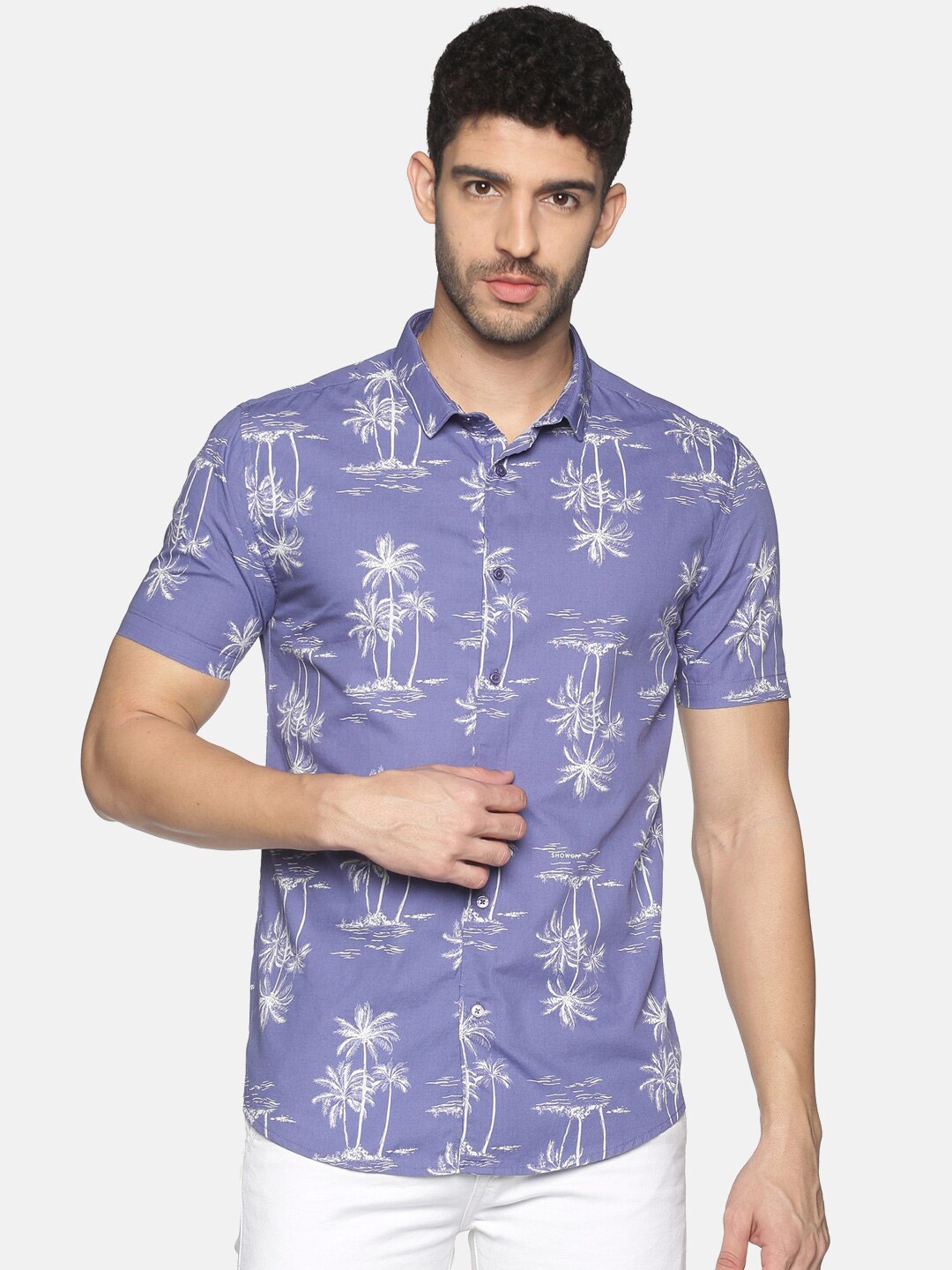 

SHOWOFF Men Blue Slim Fit Floral Printed Casual Shirt