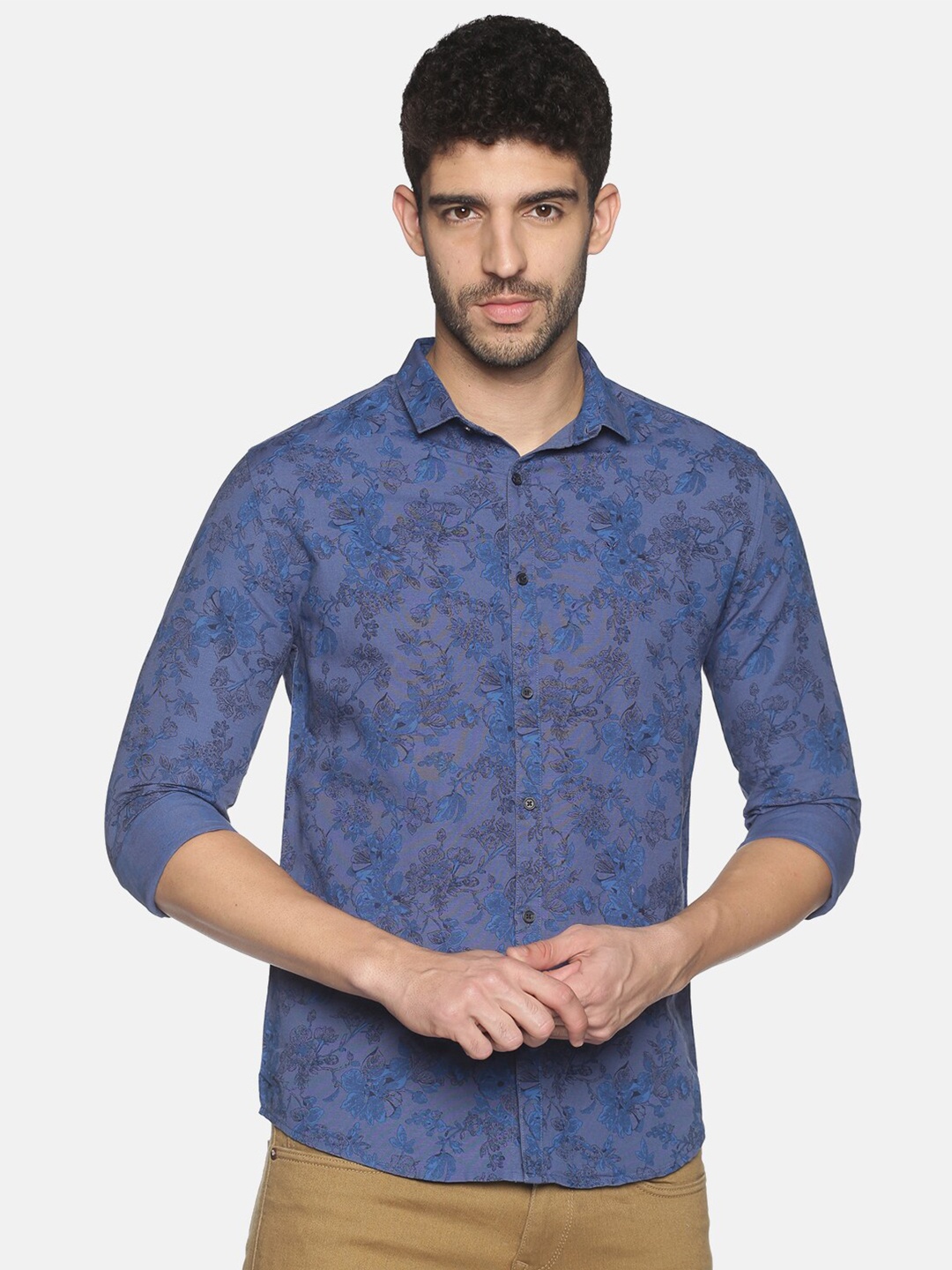 

SHOWOFF Men Blue Slim Fit Floral Printed Casual Shirt