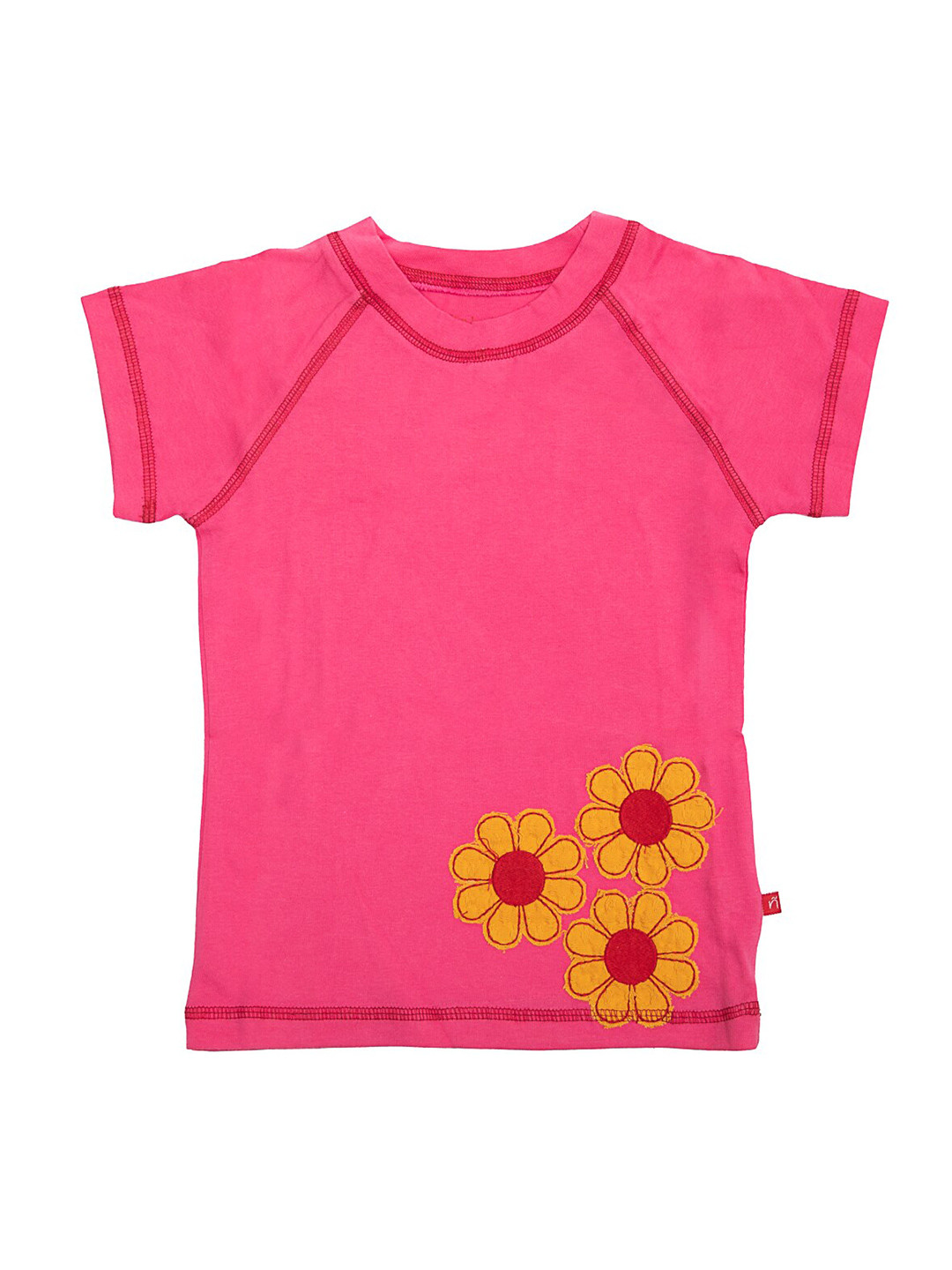 

Nino Bambino Girls Pink Organic Cotton Applique T-shirt