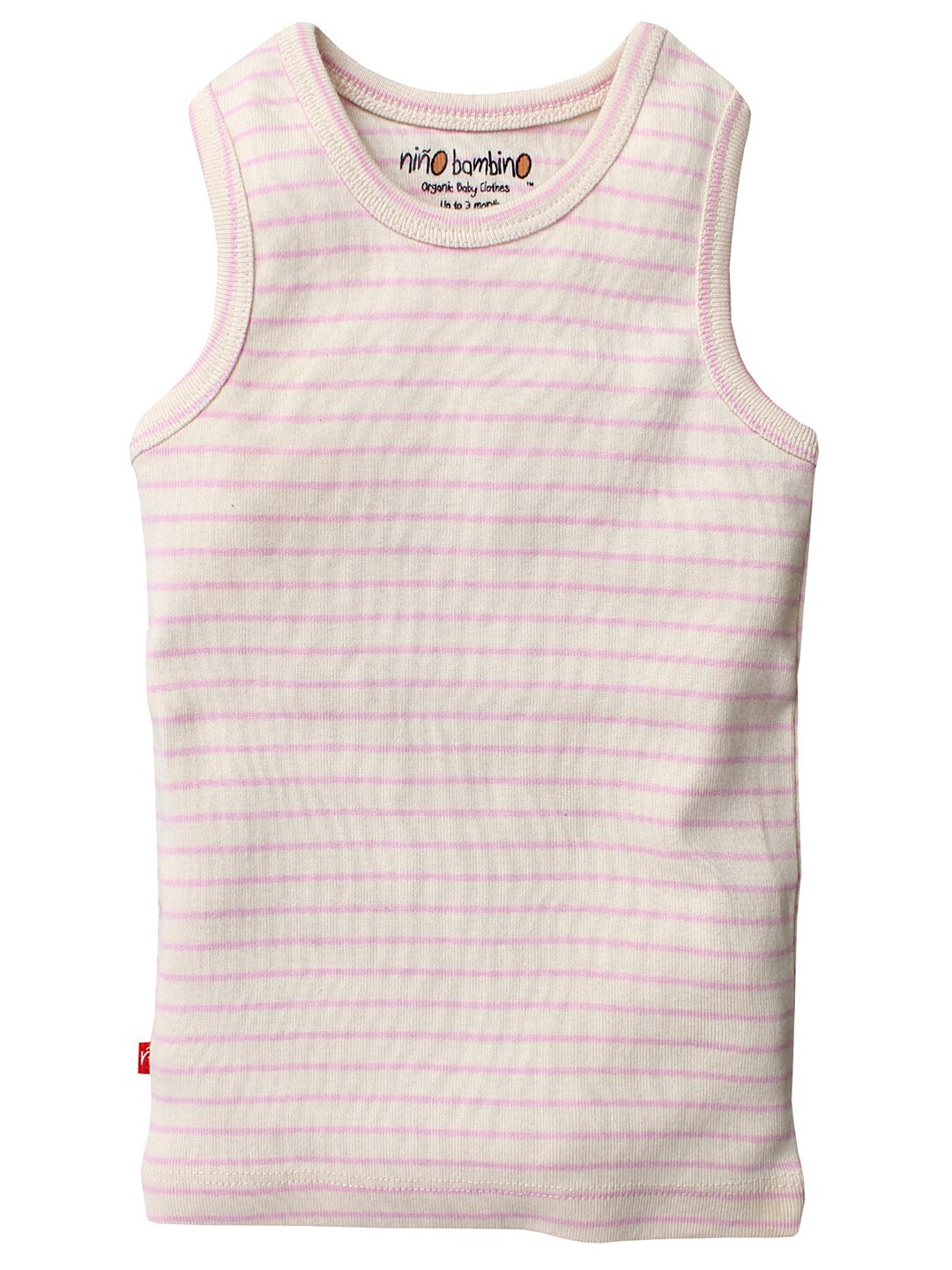 

Nino Bambino Girls Pink Striped Organic Cotton Raw Edge T-shirt