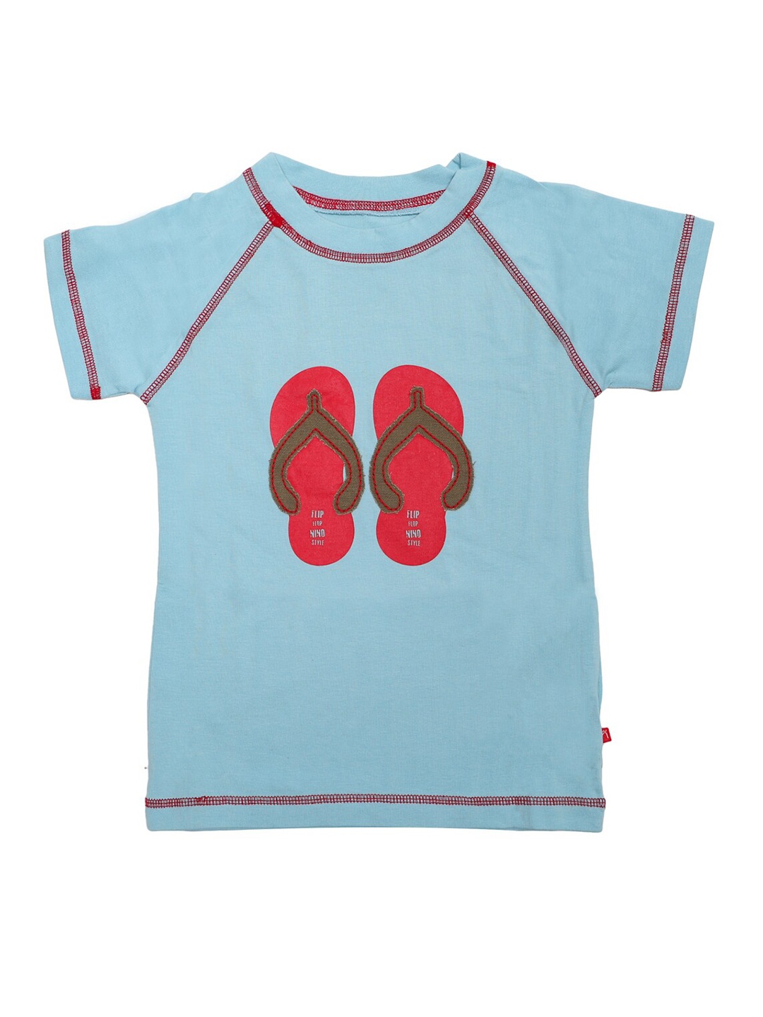 

Nino Bambino Boys Blue Printed Organic Cotton Applique T-shirt