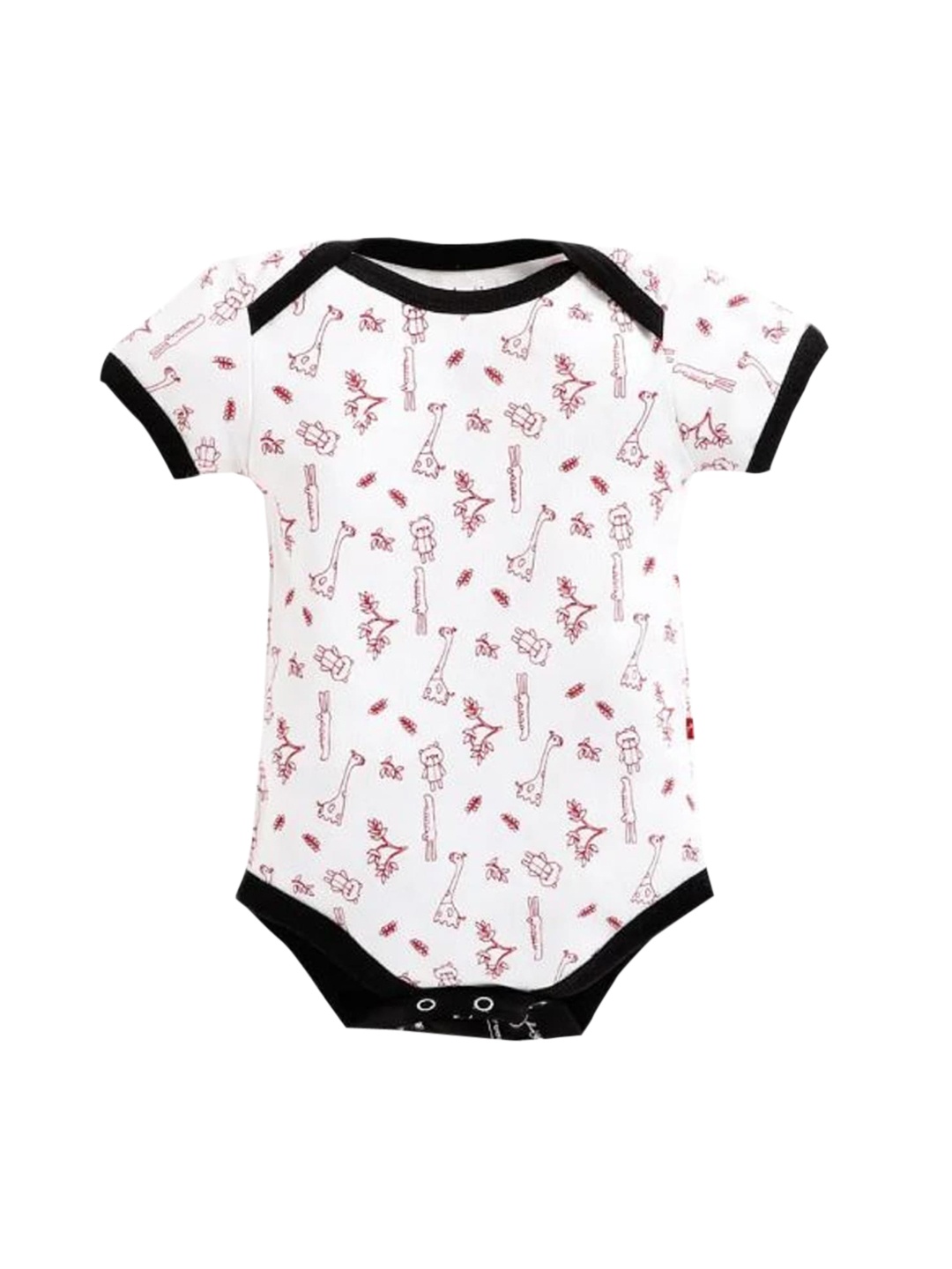 

Nino Bambino White & Red Printed Organic Cotton Baby Bodysuit
