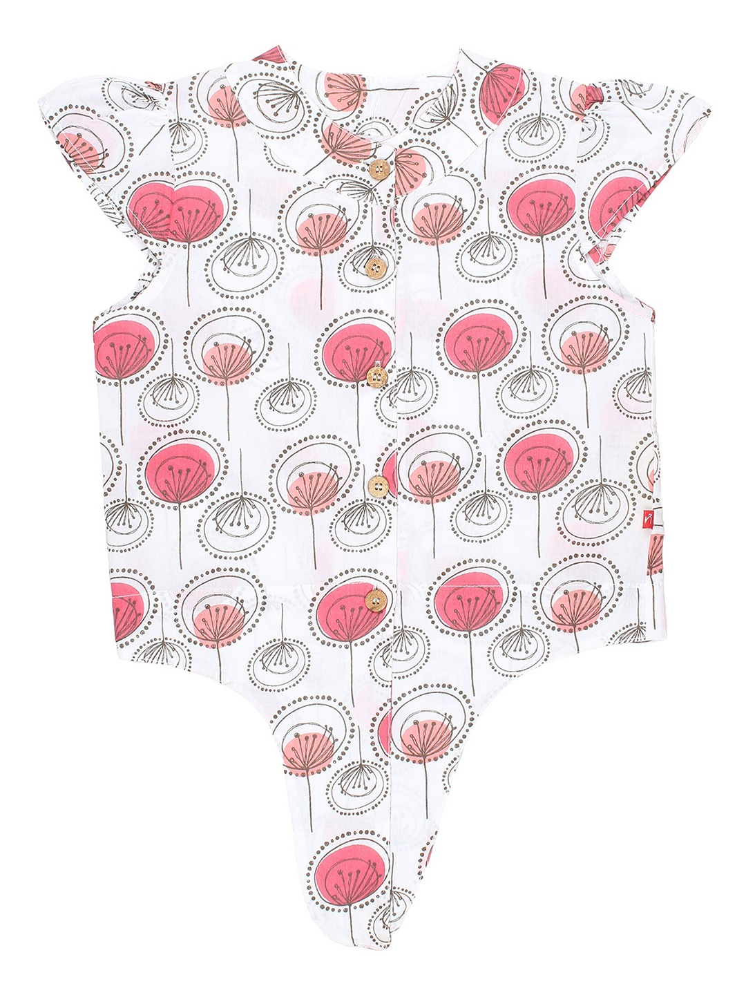 

Nino Bambino Girls White Printed Organic Cotton Applique T-shirt