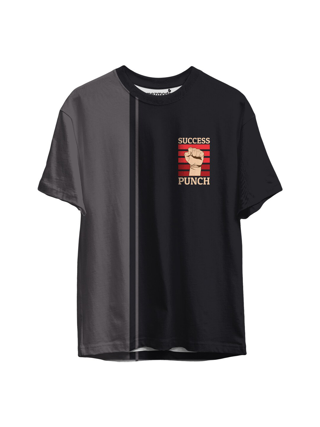

mezmoda Boys Black &Grey Colourblocked T-shirt