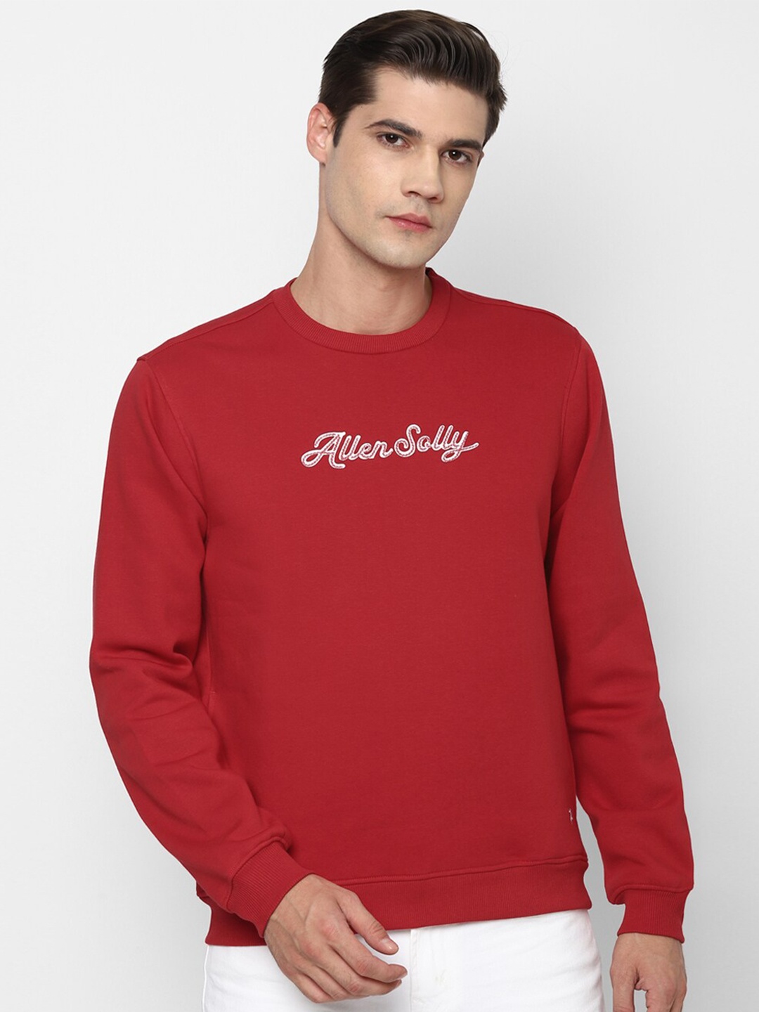 

Allen Solly Men Red Printed Pure Cotton Sweatshirt