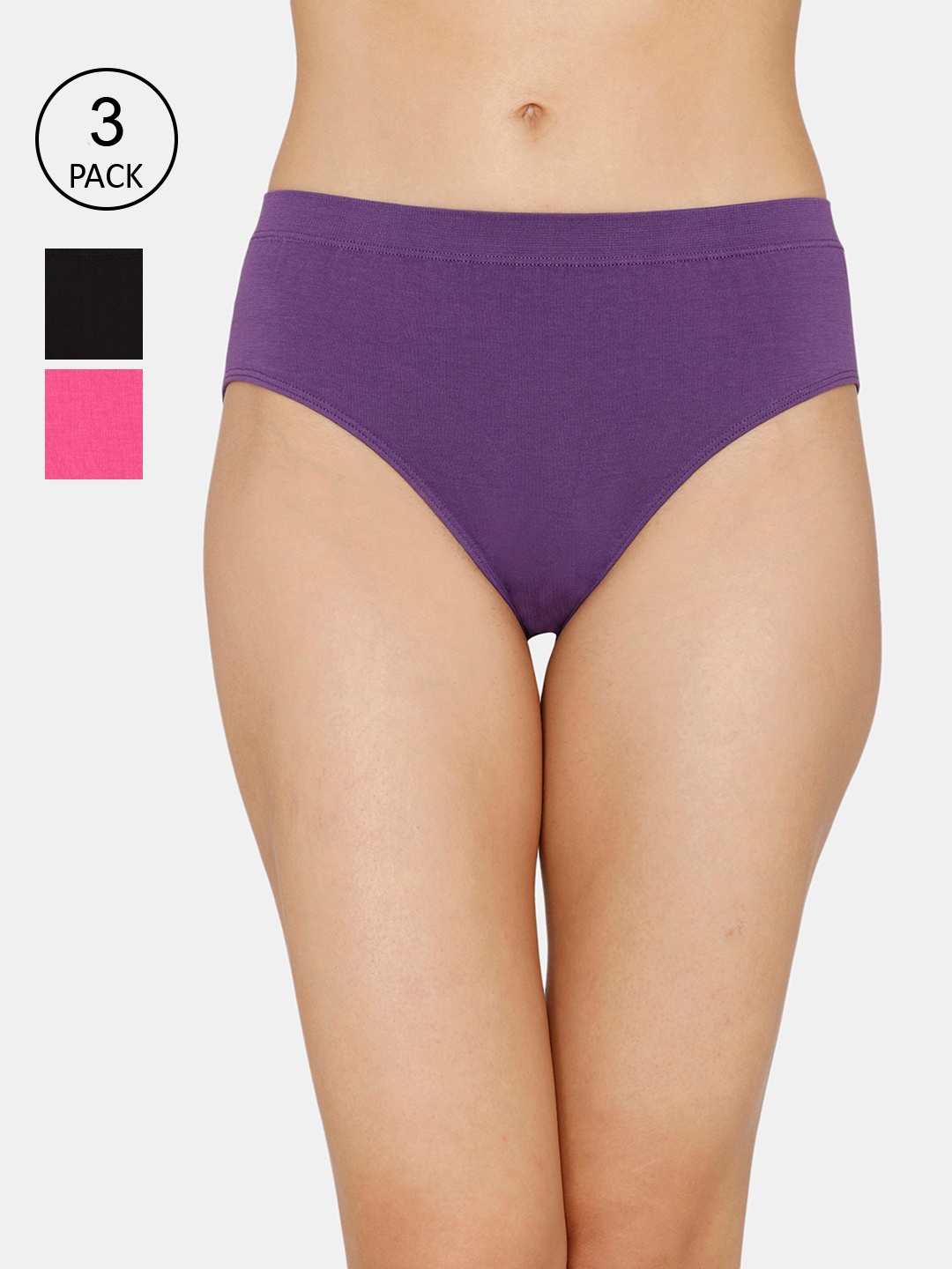 

Zivame Woman Pack Of 3 Assorted Briefs- ZI2539FASH0BLMU