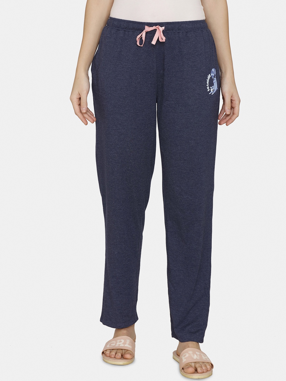 

Zivame Women Navy Blue Solid Lounge Pants