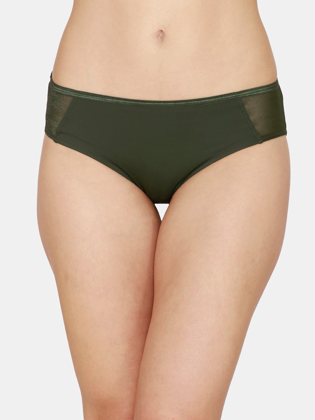 

Zivame Women Green Solid Hipster Briefs