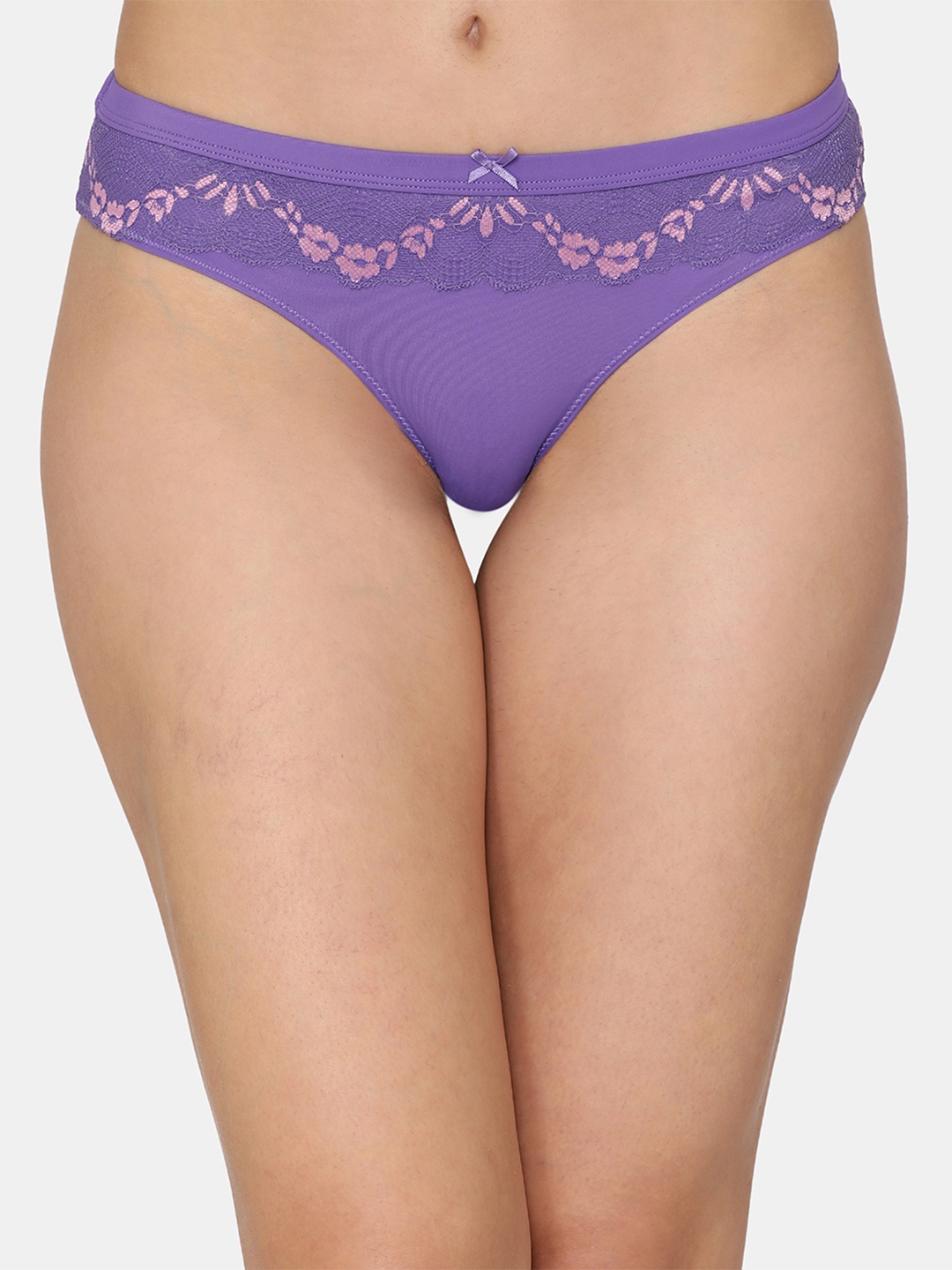 

Zivame Women Purple Ruby Sparks Low Rise Full Coverage Bikini Brief