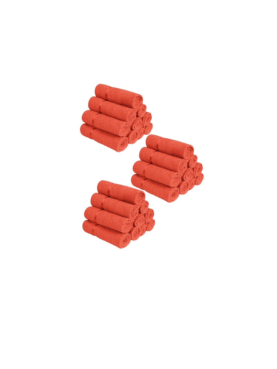 

Story@home Set Of 30 Orange Solid 450 GSM Pure Cotton Face Towels