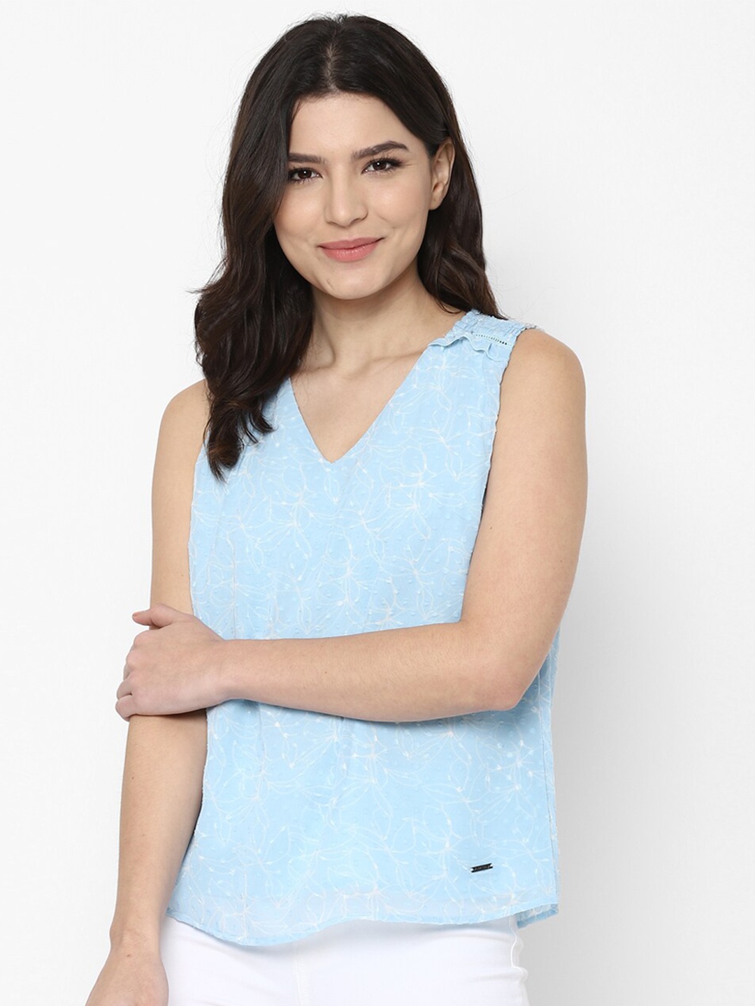 

Allen Solly Woman Blue Self Design Top