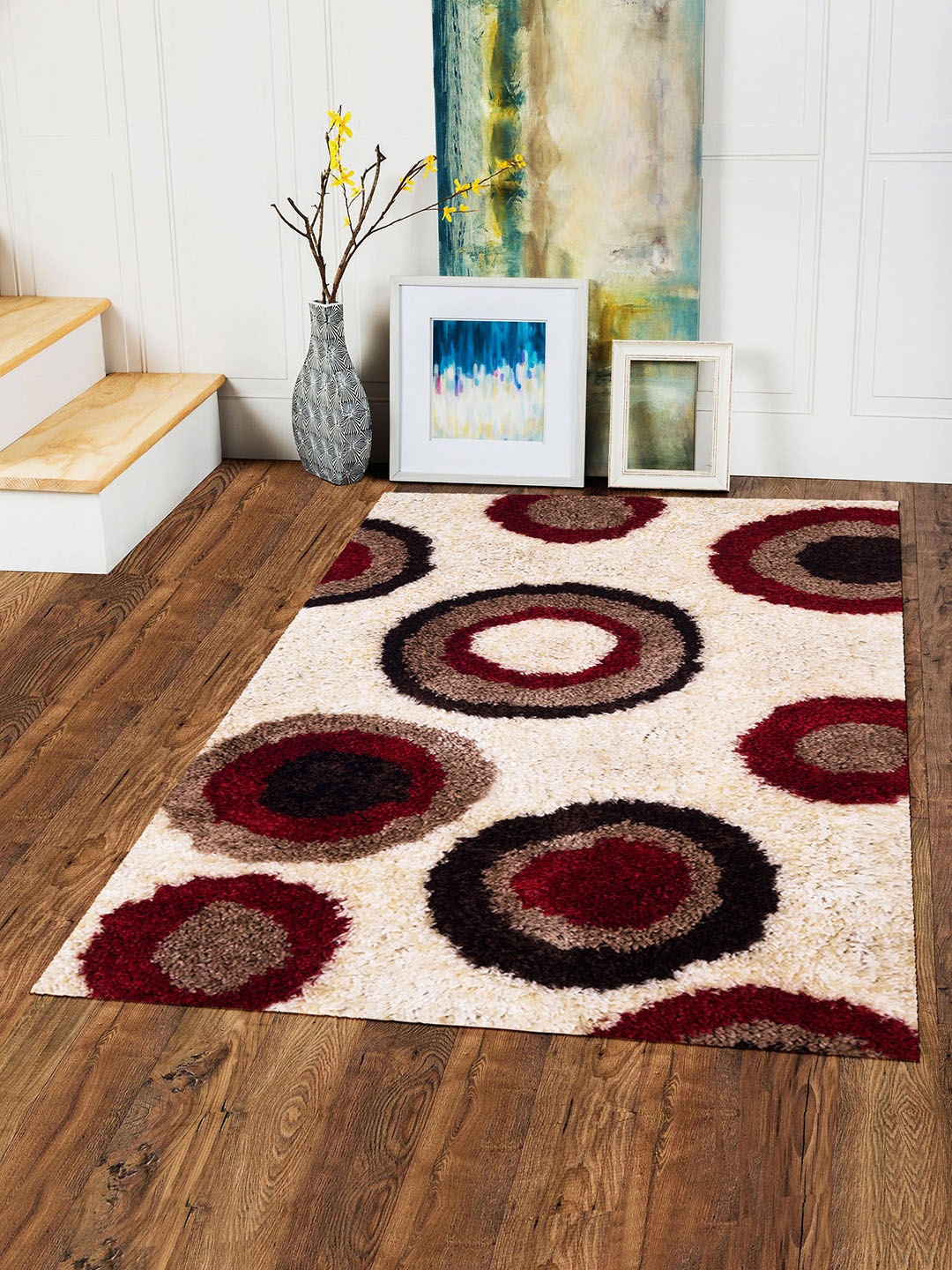 

Story@home Beige & Maroon Printed Anti-Skid Carpet
