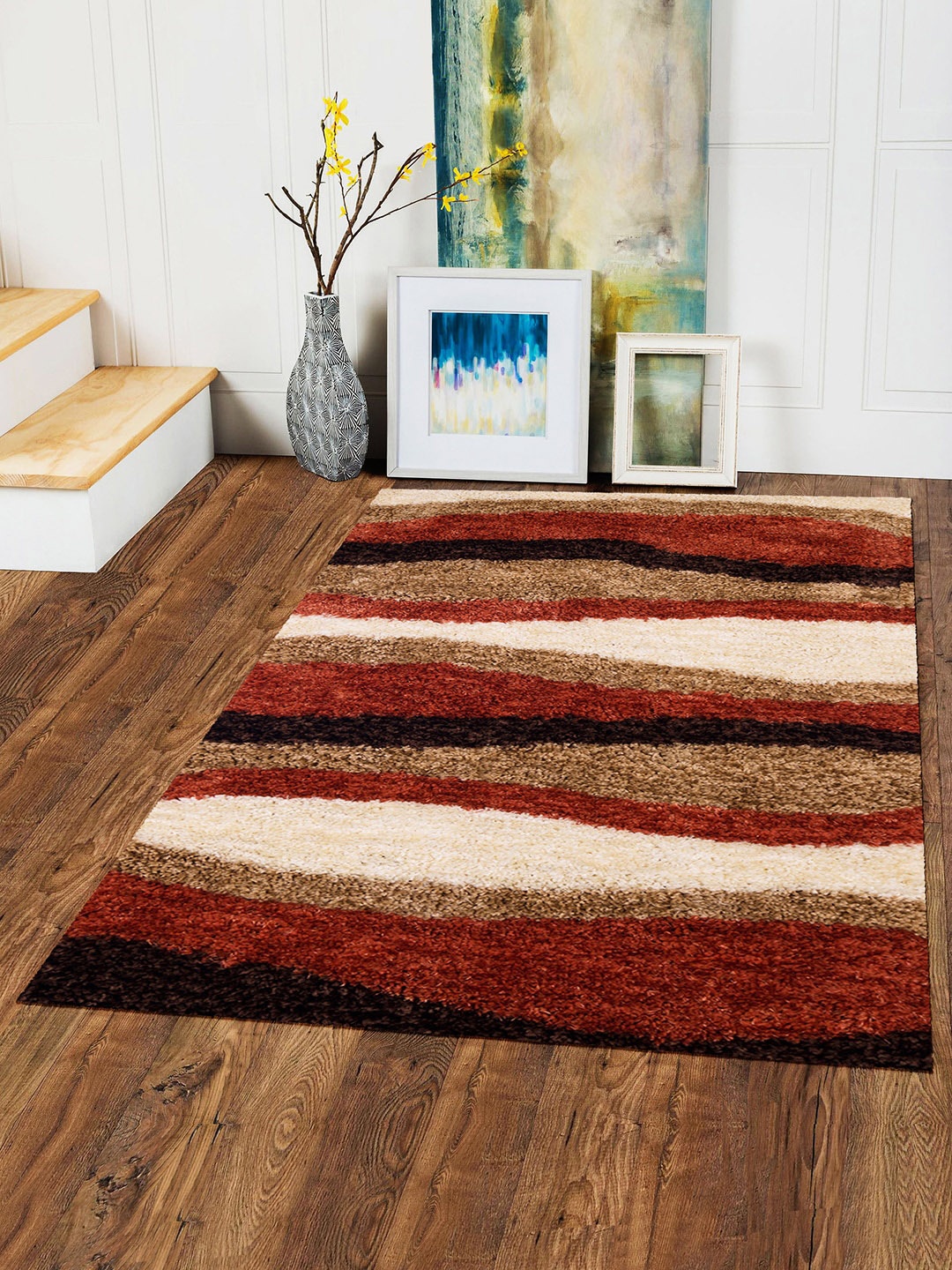 

Story@home Beige & Brown Printed Anti-Skid Shaggy Carpet