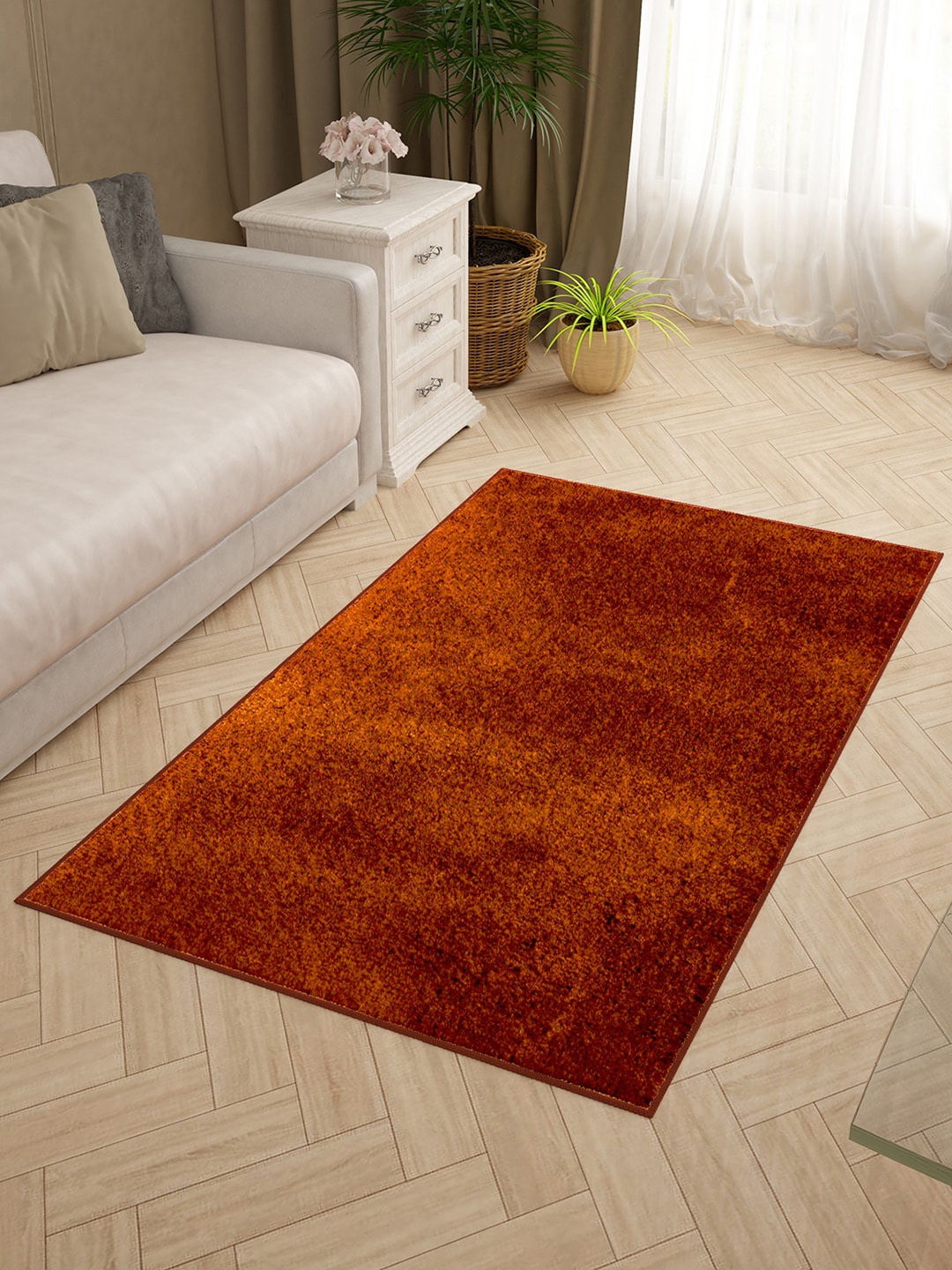 

Story@home Orange Solid Anti-Skid Shaggy Carpet