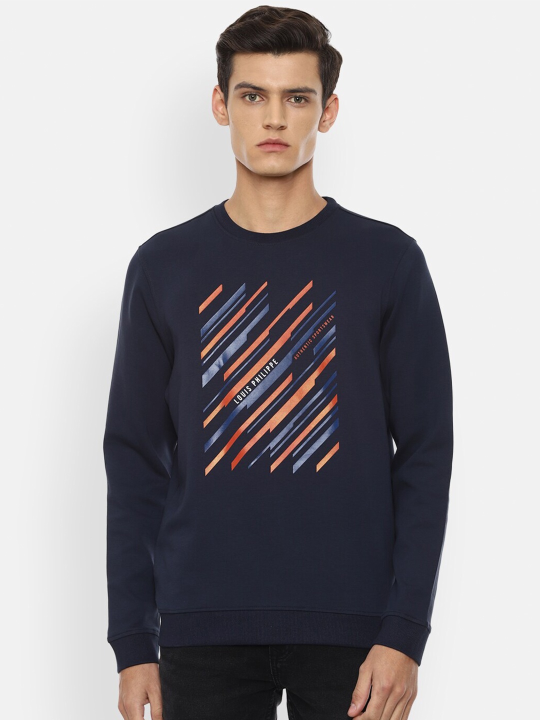 

Louis Philippe Sport Men Navy Blue Printed Sweatshirt