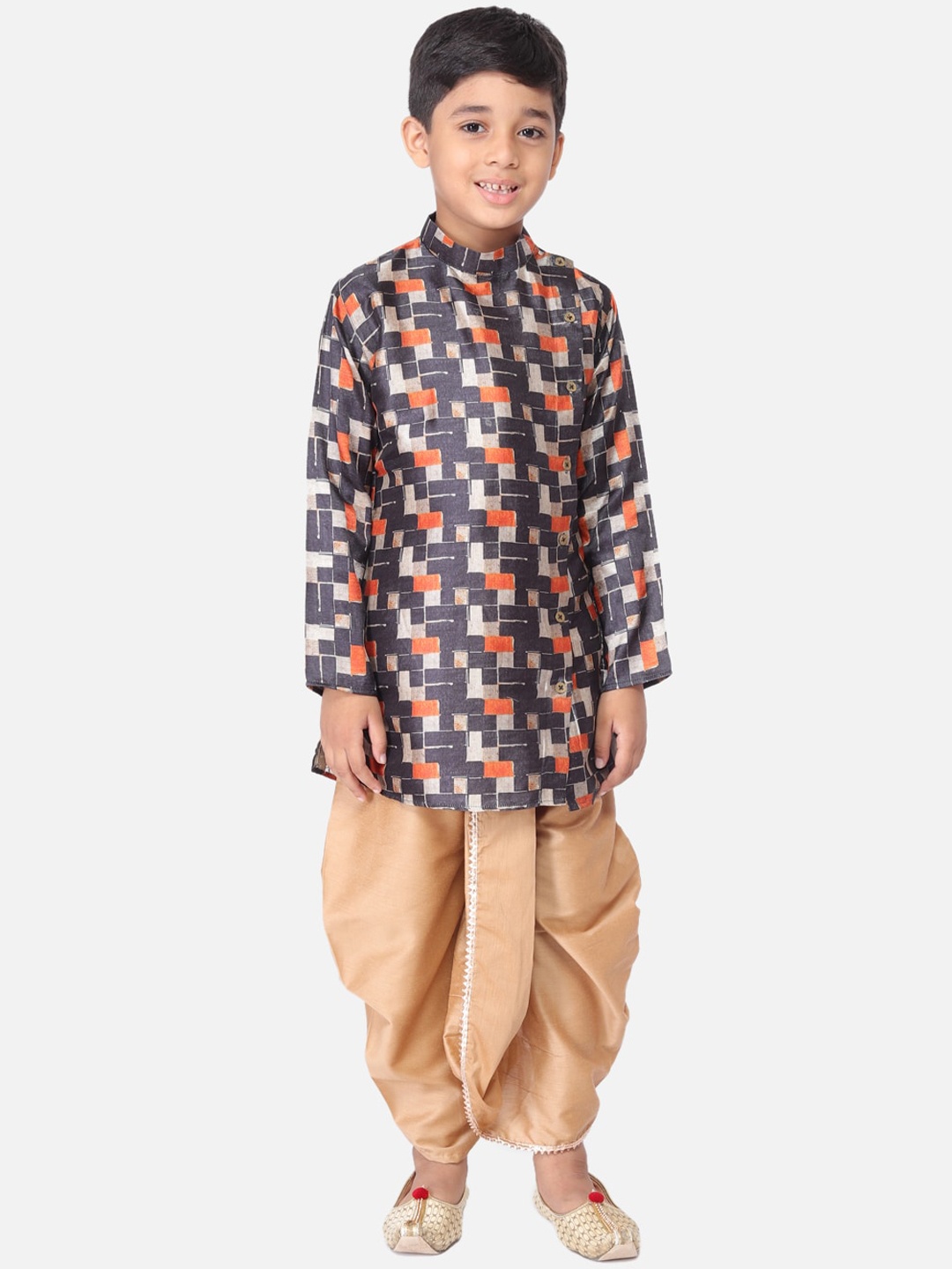 

TABARD Boys Black Printed Kurta