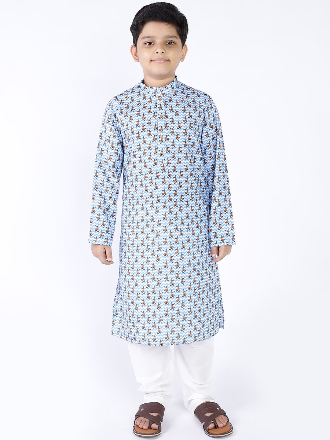 

TABARD Boys Blue Quirky Printed Kurta
