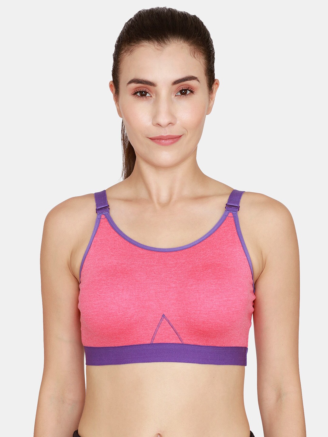 

Rosaline by Zivame Pink & Violet Sports Bra